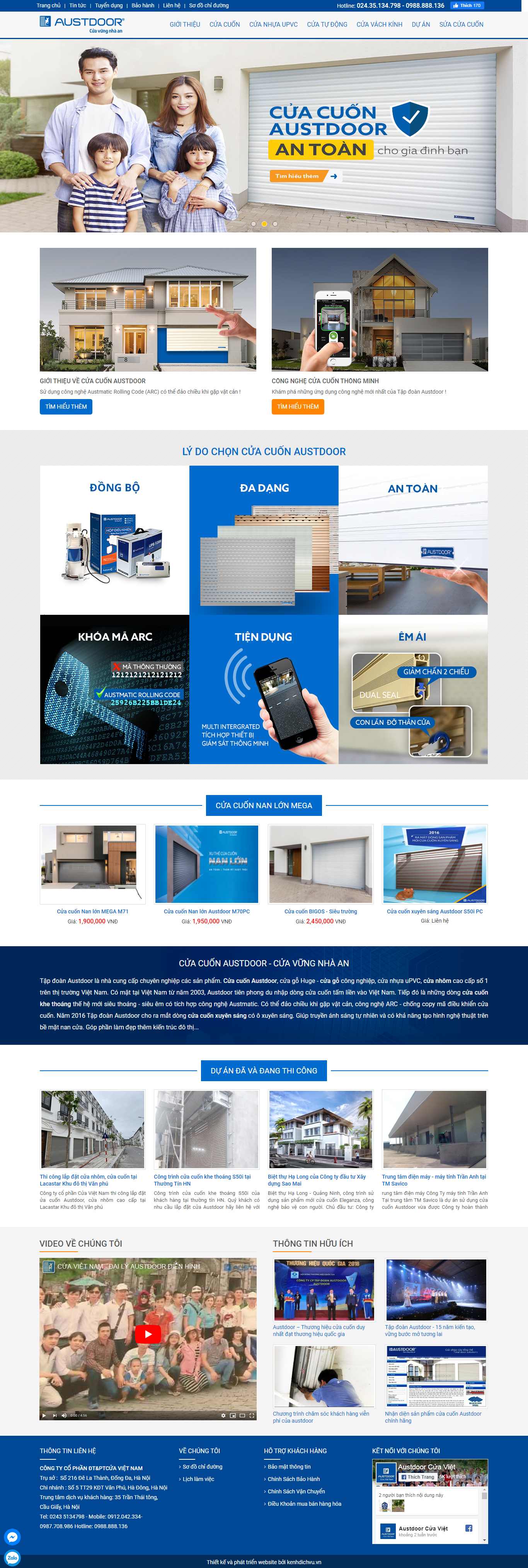 Thiết kế Web cửa cuốn cuacuonaustdoor.net