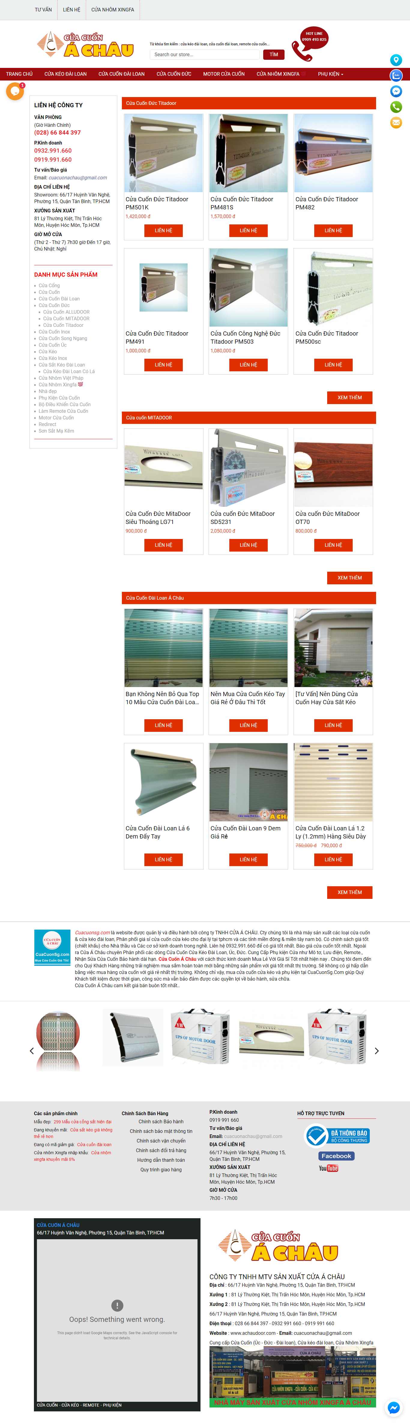 Thiết kế Web cửa cuốn achaudoor.com