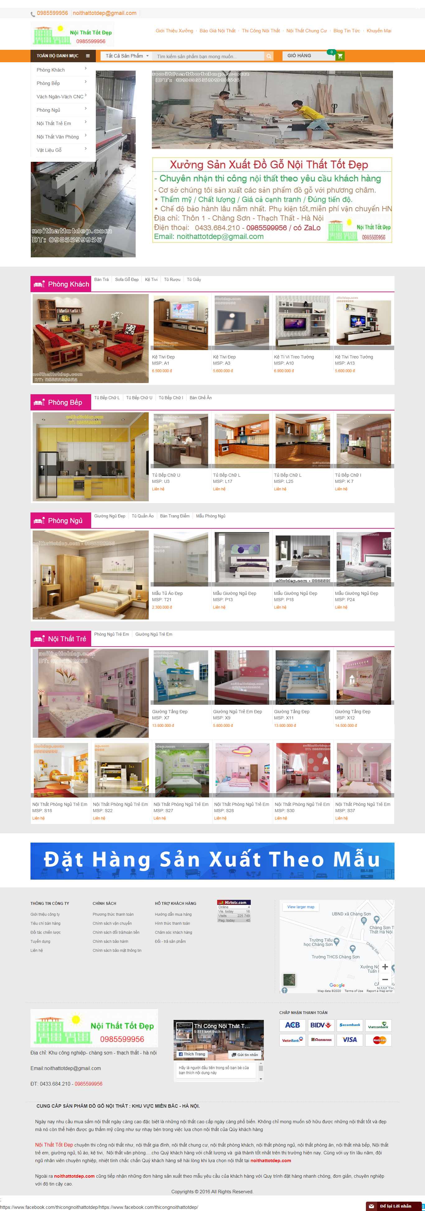 Thiết kế Web xưởng đồ gỗ thicongnoithatso1.com