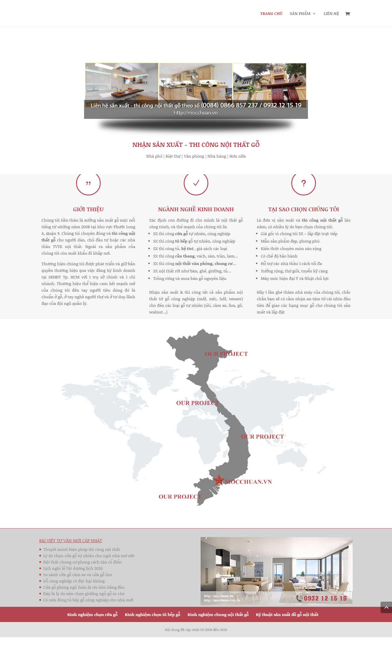 Thiết kế Web xưởng đồ gỗ mocchuan.vn