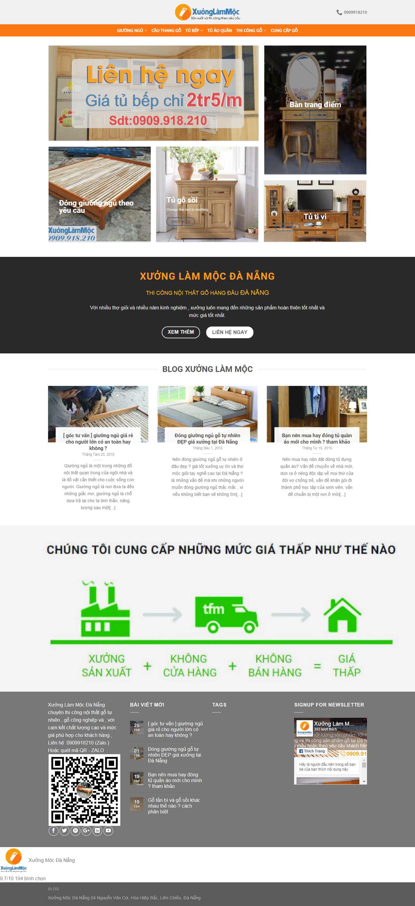 Thiết kế Web xưởng đồ gỗ xuonglammoc.com