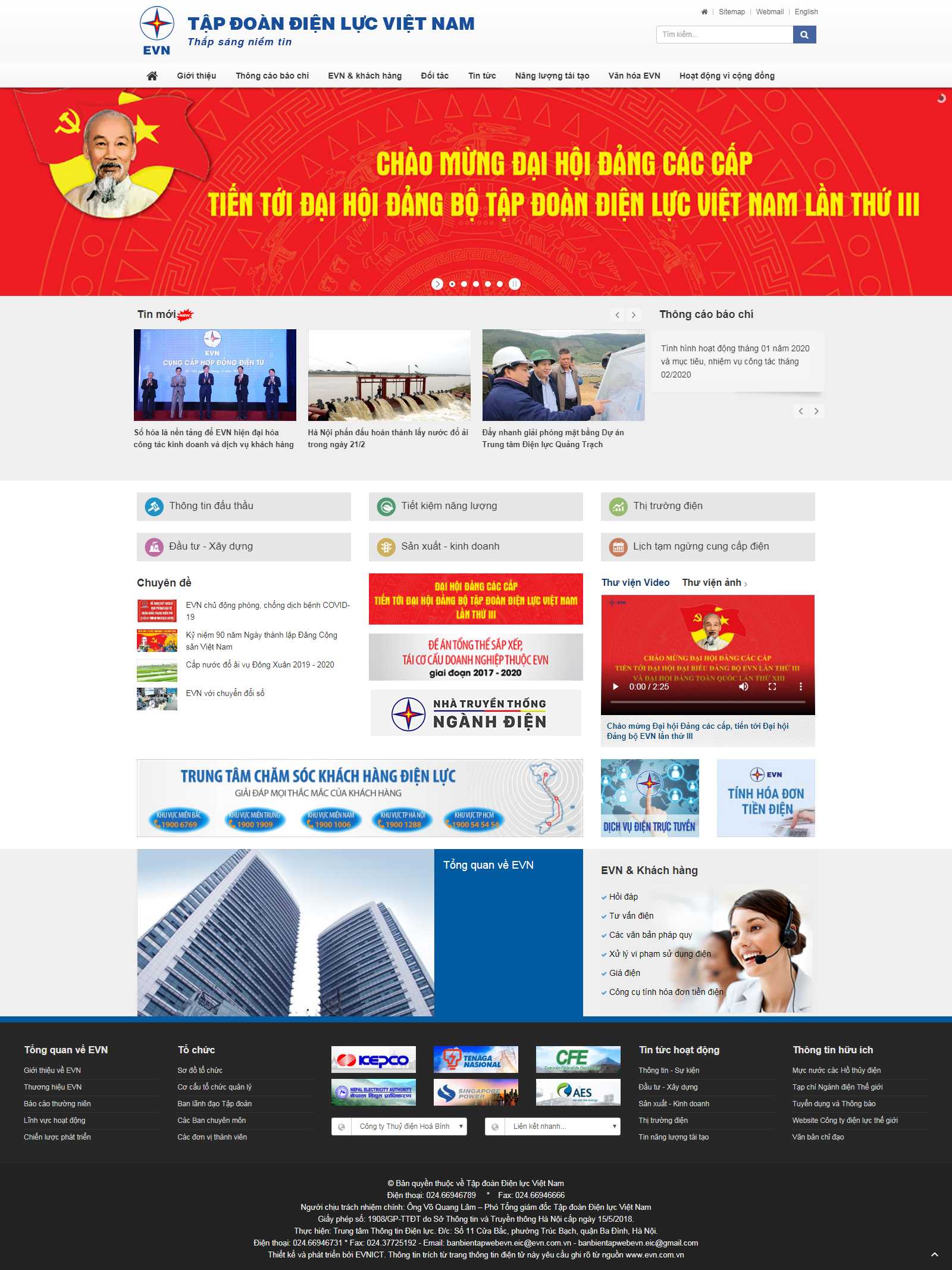 Thiết kế Web điện lực evn.com.vn