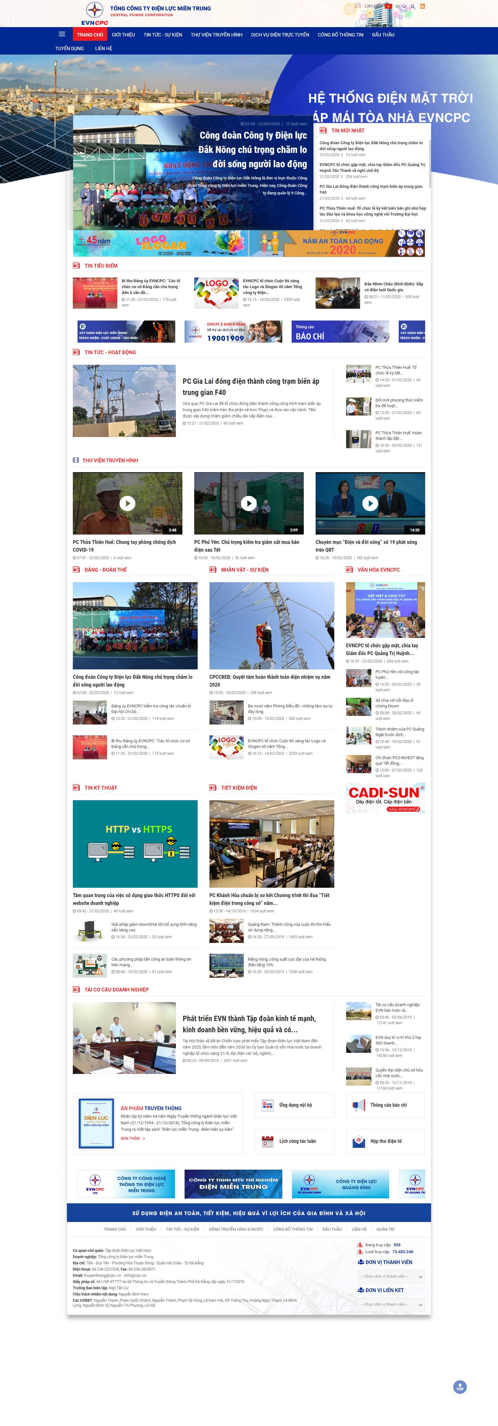 Thiết kế Web điện lực cpc.vn