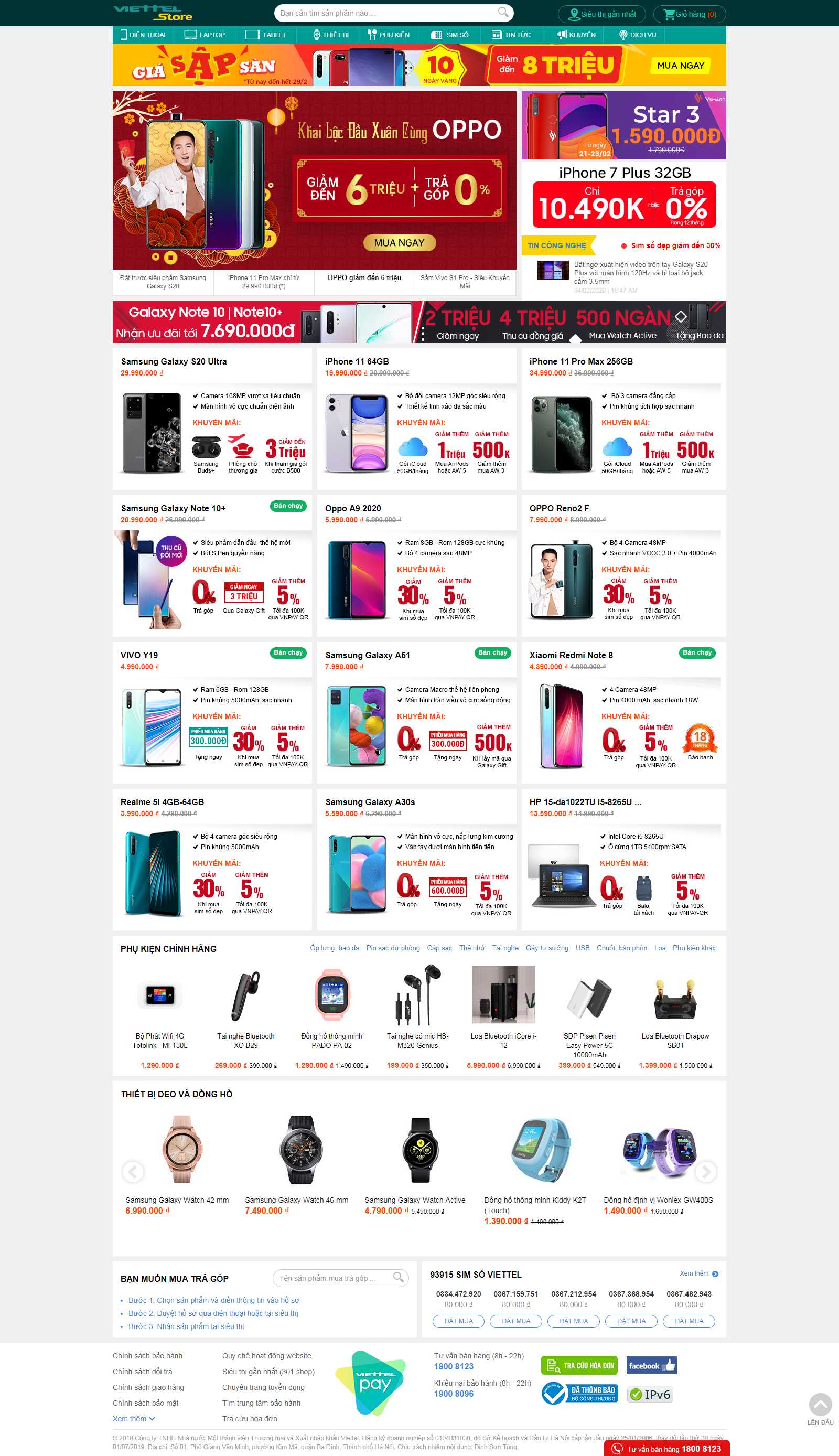 Thiết kế Web sạc điện thoại viettelstore.vn