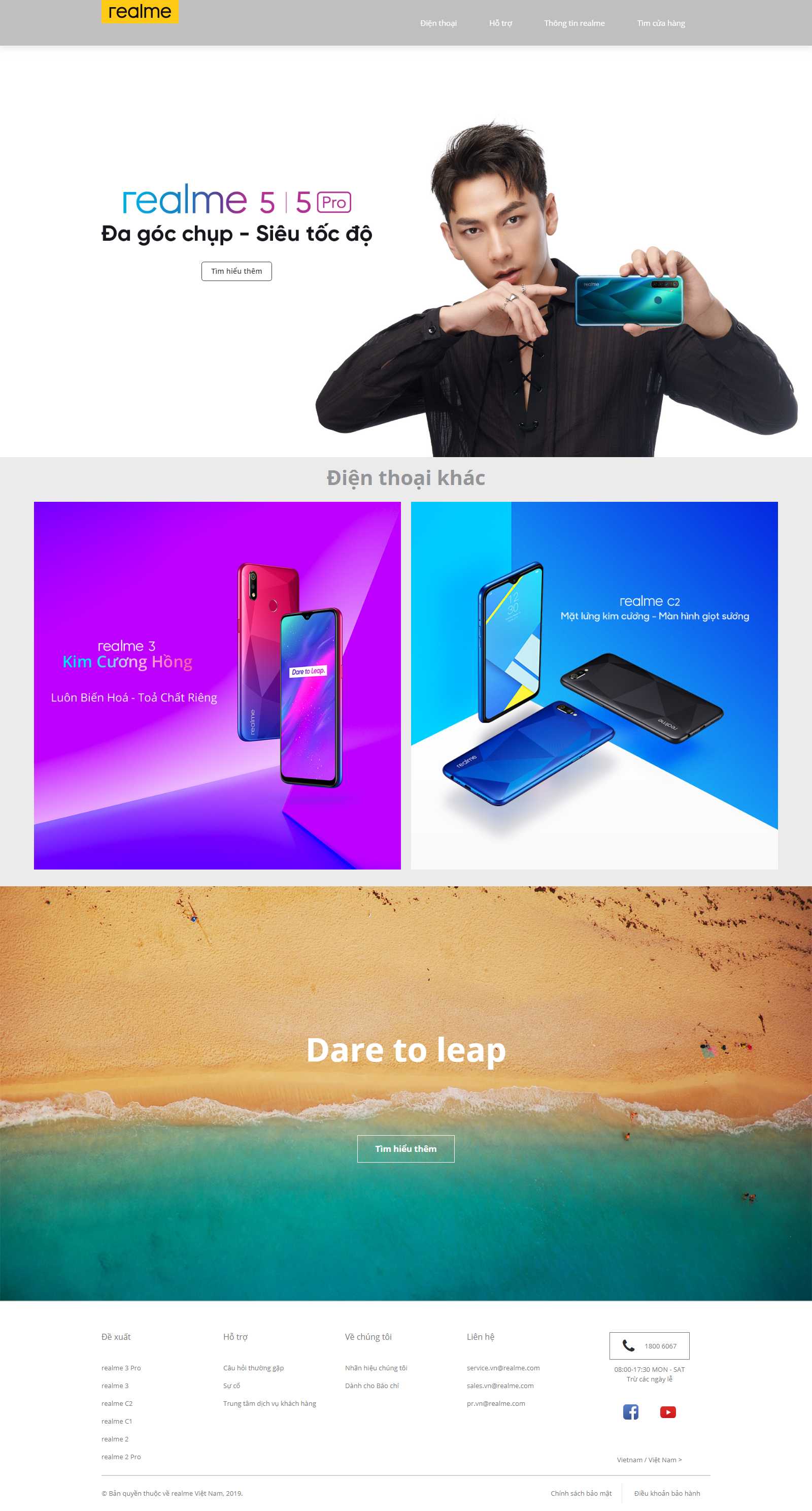 Thiết kế Web sạc điện thoại realmemobile.vn