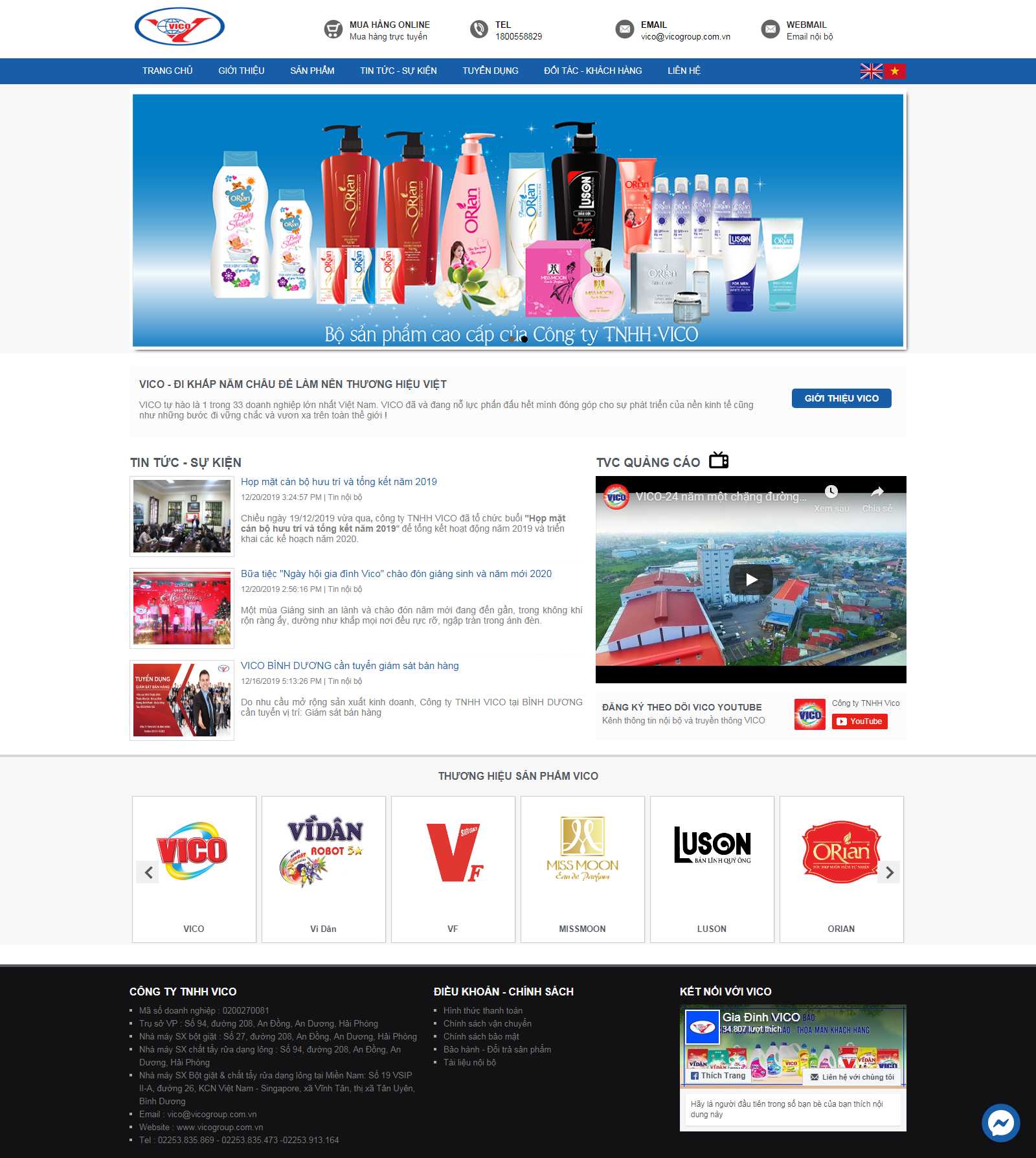 Thiết kế Web bột giặt vicogroup.com.vn