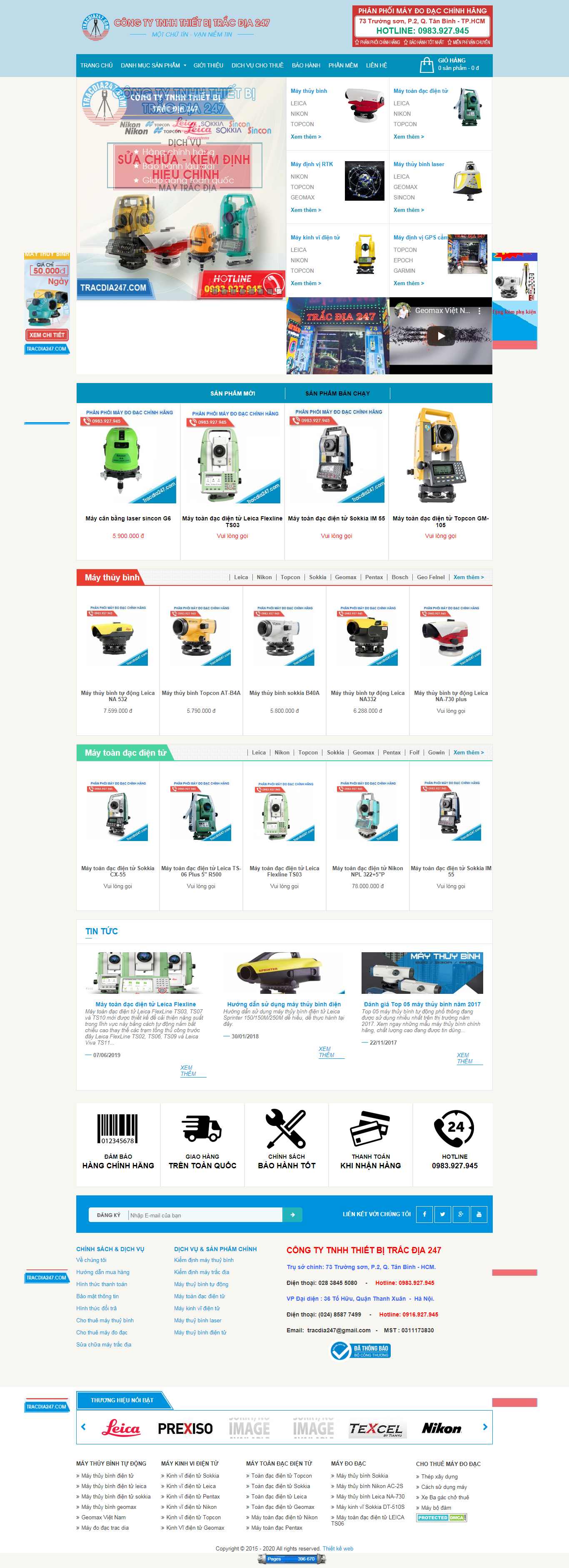 Thiết kế Web đồ trắc địa tracdia247.com