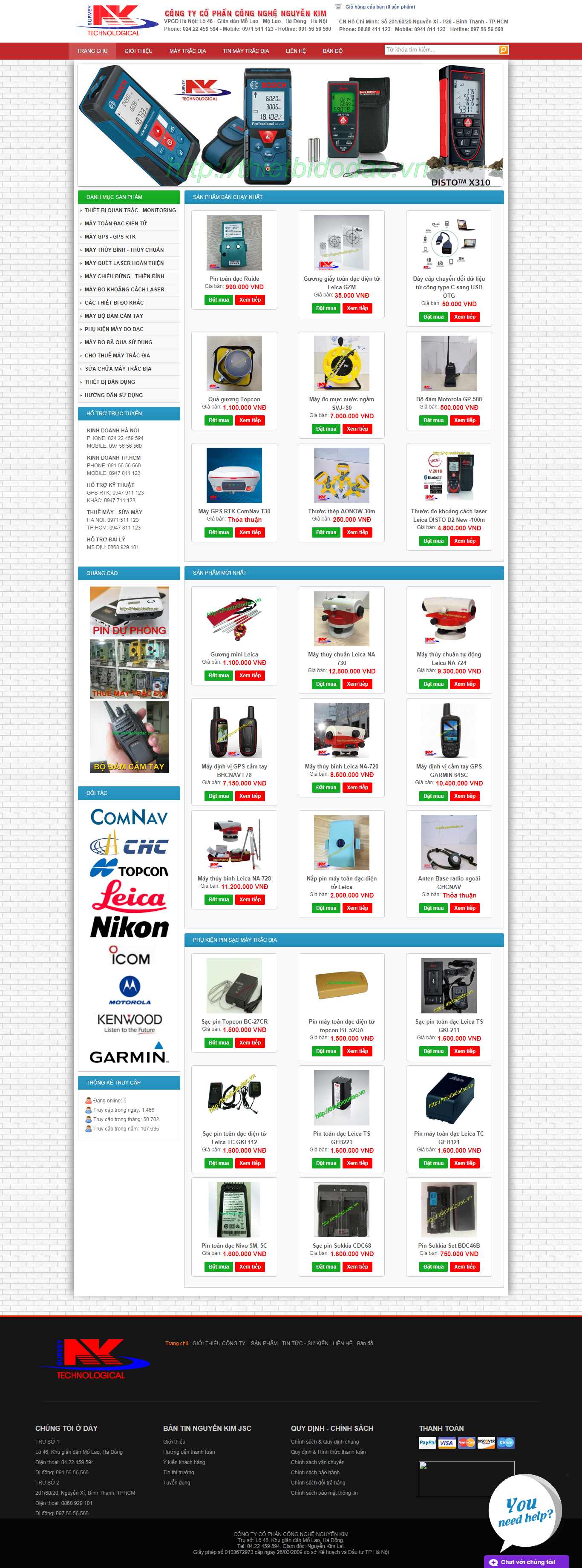 Thiết kế Web đồ trắc địa thietbidodac.vn