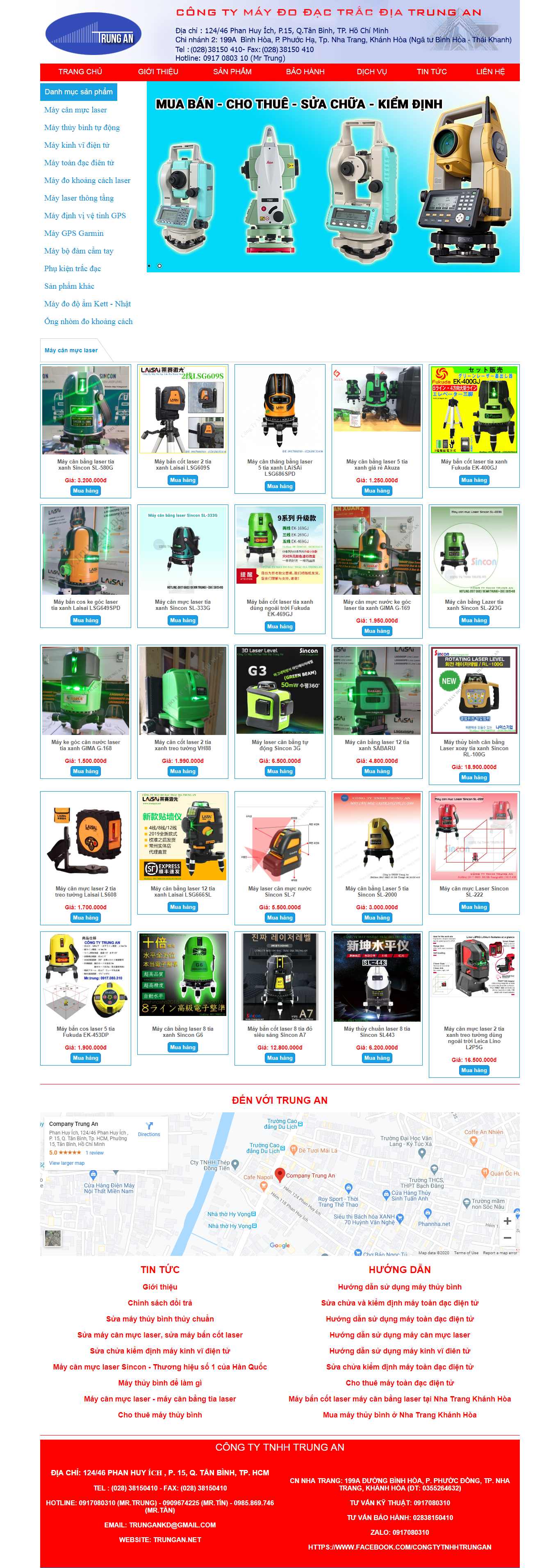 Thiết kế Web đồ trắc địa trungan.net