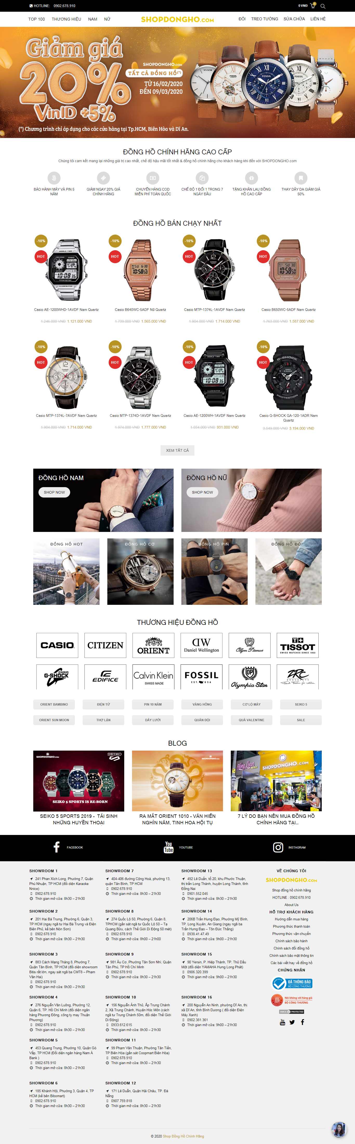 Thiết kế Web shop đồng hồ shopdongho.com