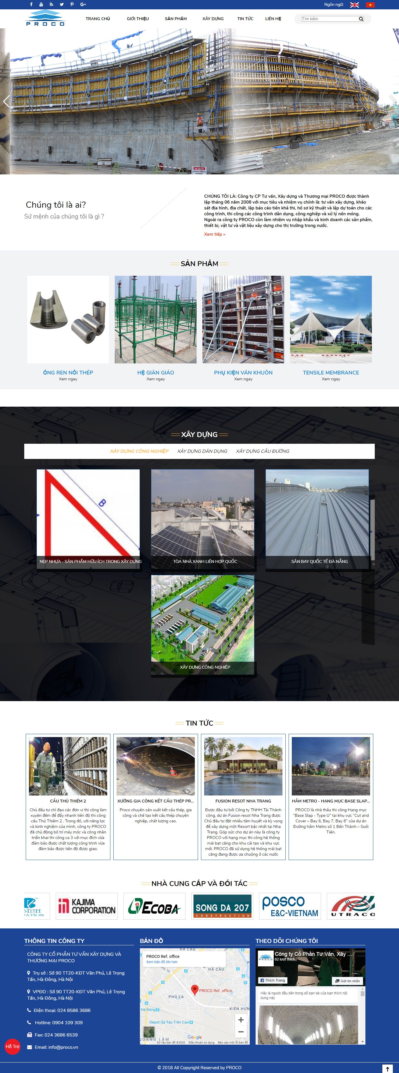 Thiết kế Web cầu đường proco.vn