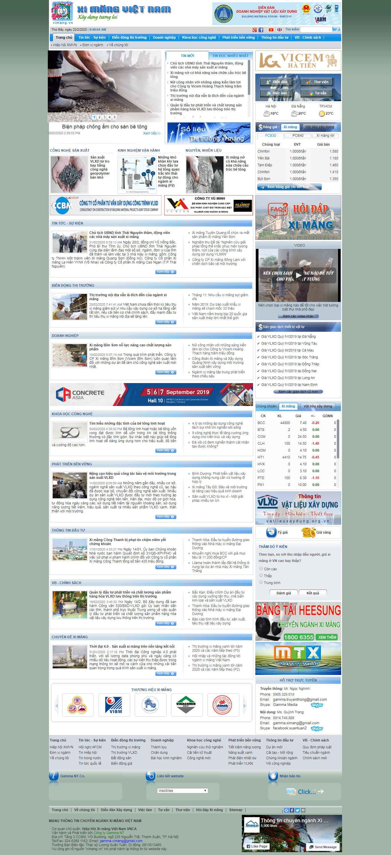 Thiết kế Web xi măng ximang.vn
