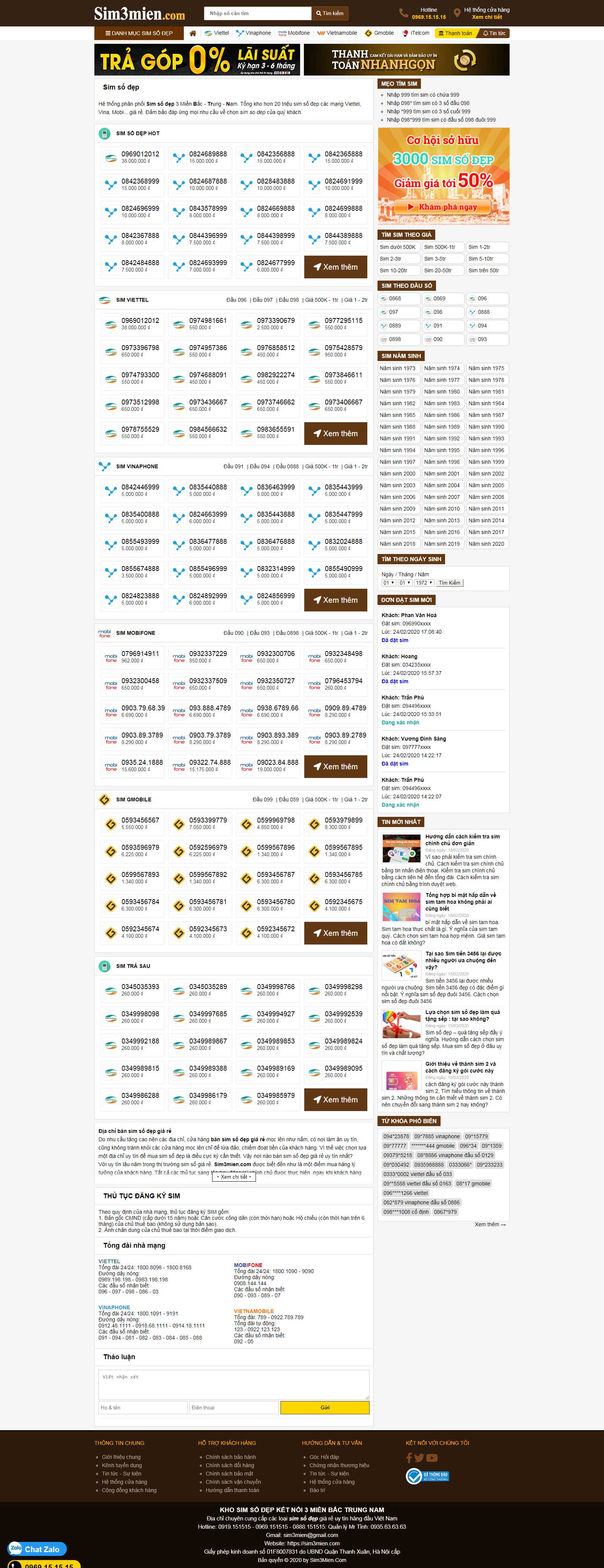 Thiết kế Web sim số Đẹp sim3mien.com