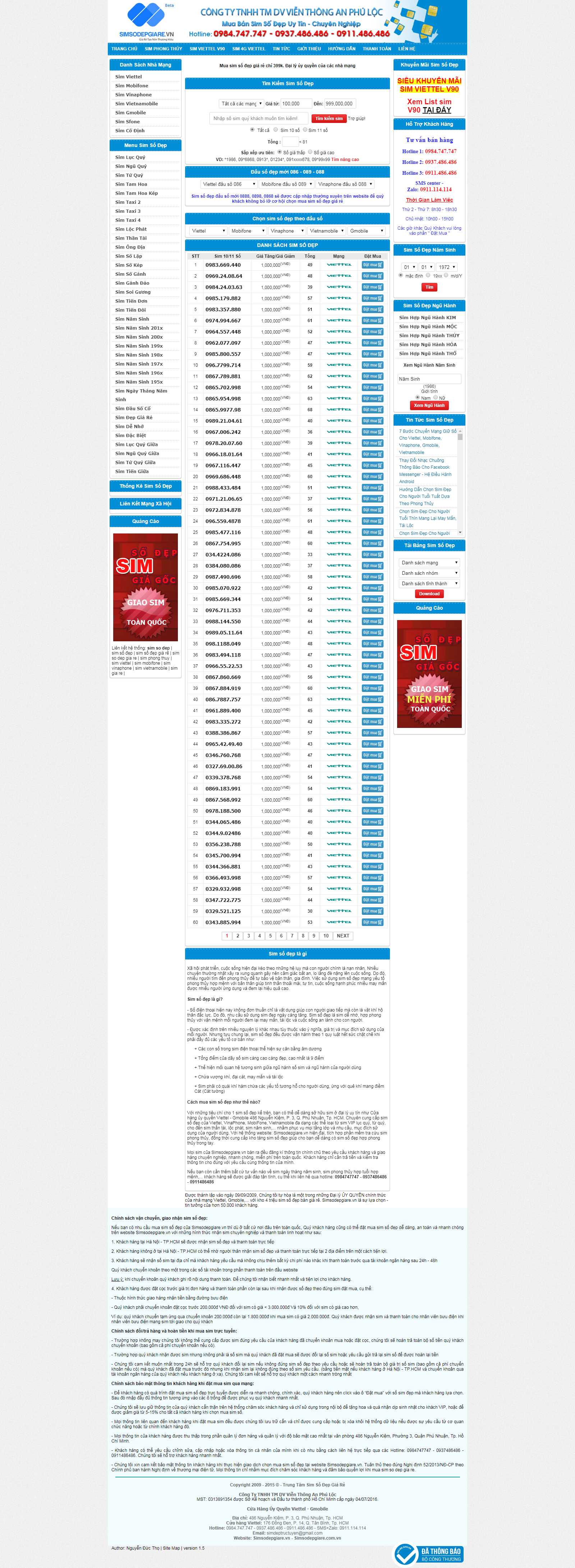 Thiết kế Web chuẩn seo simsodepgiare.vn