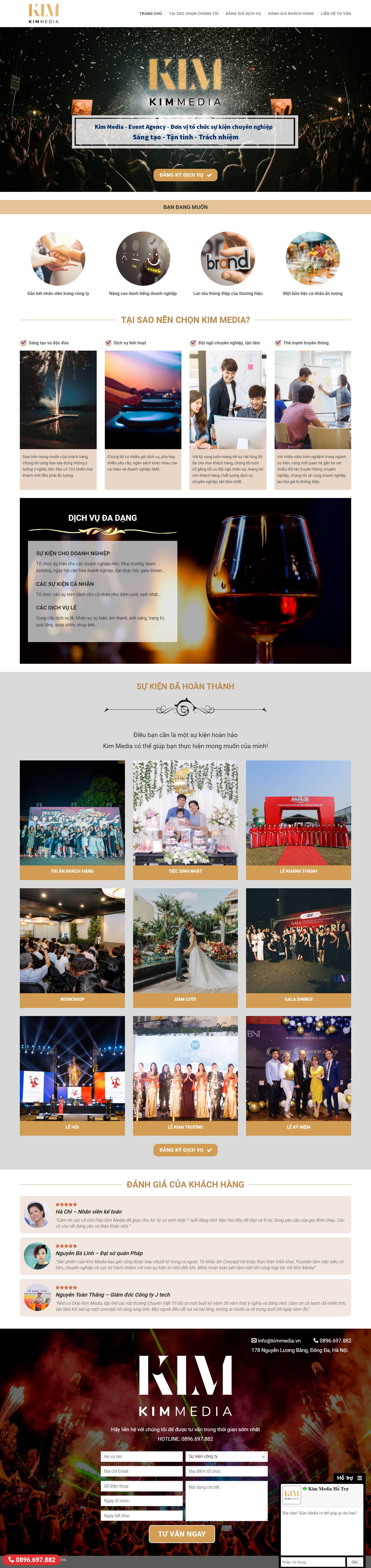 Thiết kế Web tổ chức sự kiện sukien.kimmedia.vn