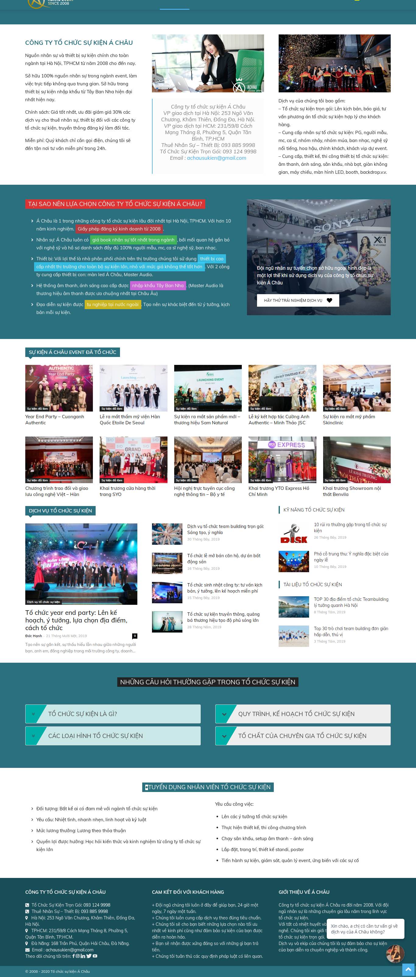 Thiết kế Web tổ chức sự kiện sukienachau.com