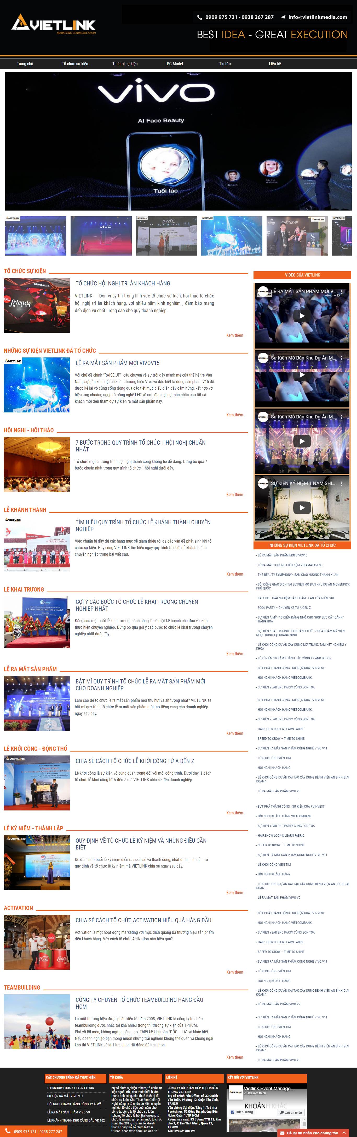 Thiết kế Web tổ chức sự kiện tochucsukienpro.com