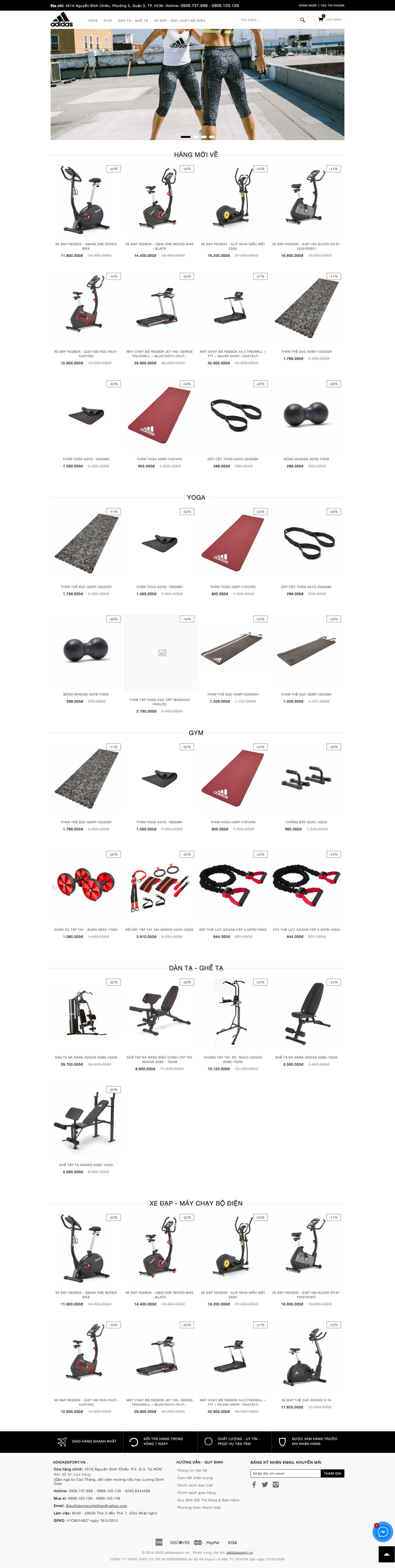 Thiết kế Web dụng cụ thể thao adidassport.vn