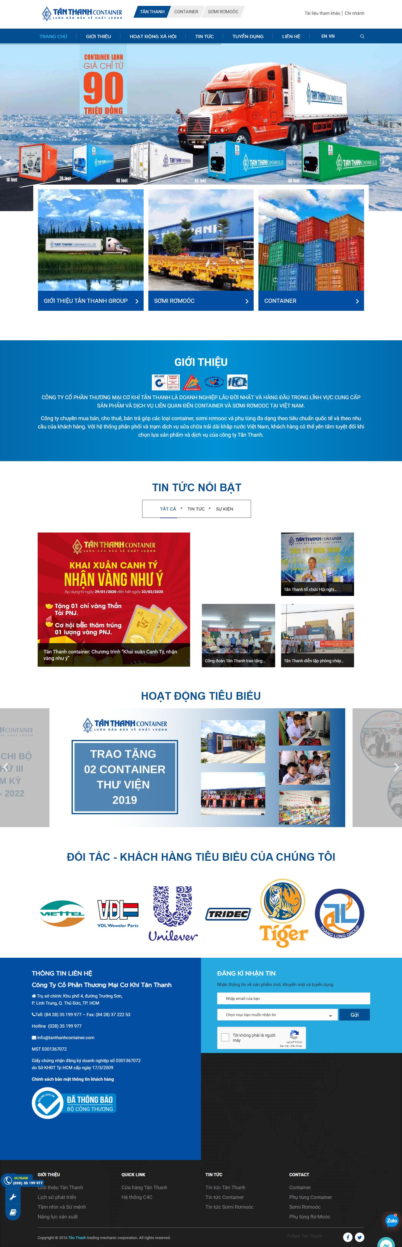 Thiết kế Web container tanthanhcontainer.com