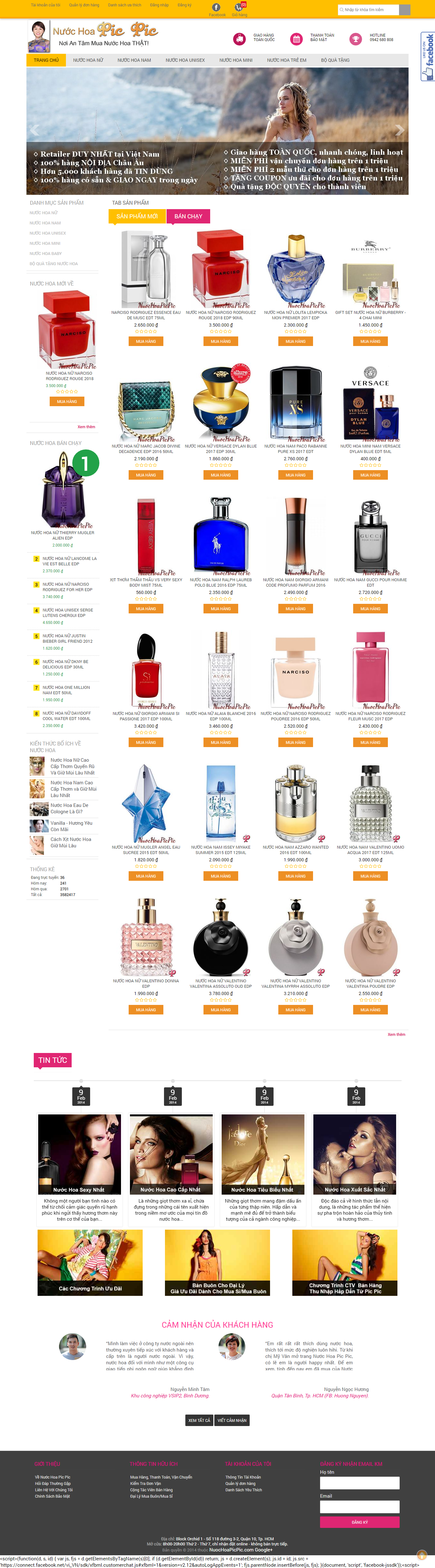 Thiết kế Web nước hoa nuochoapicpic.com