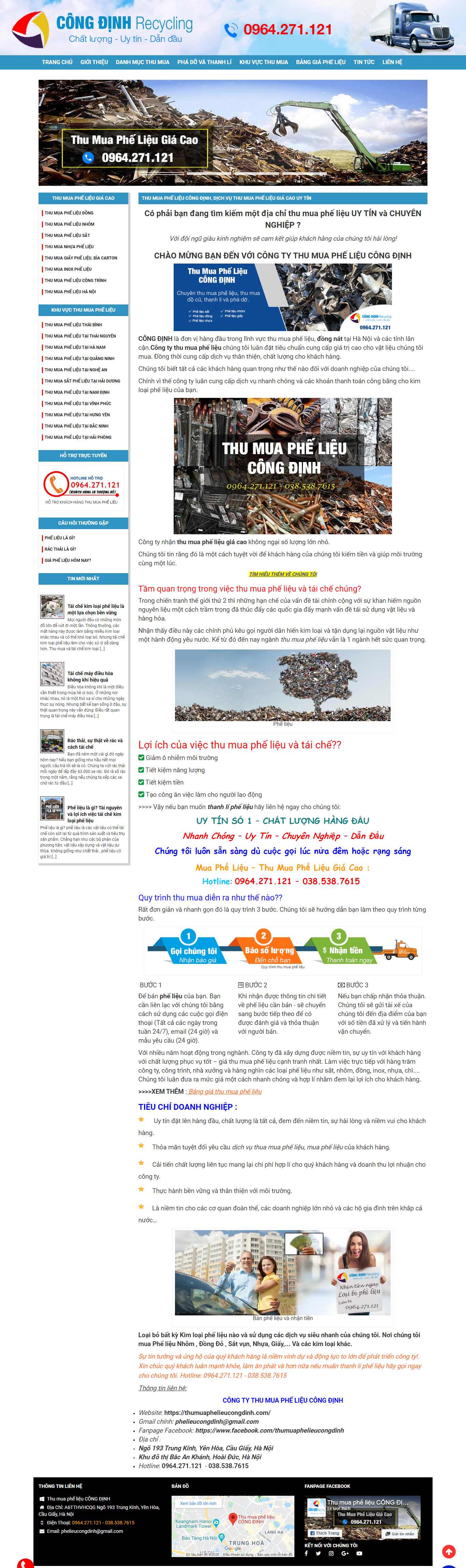 Thiết kế Web kinh doanh phế liệu thumuaphelieucongdinh.com