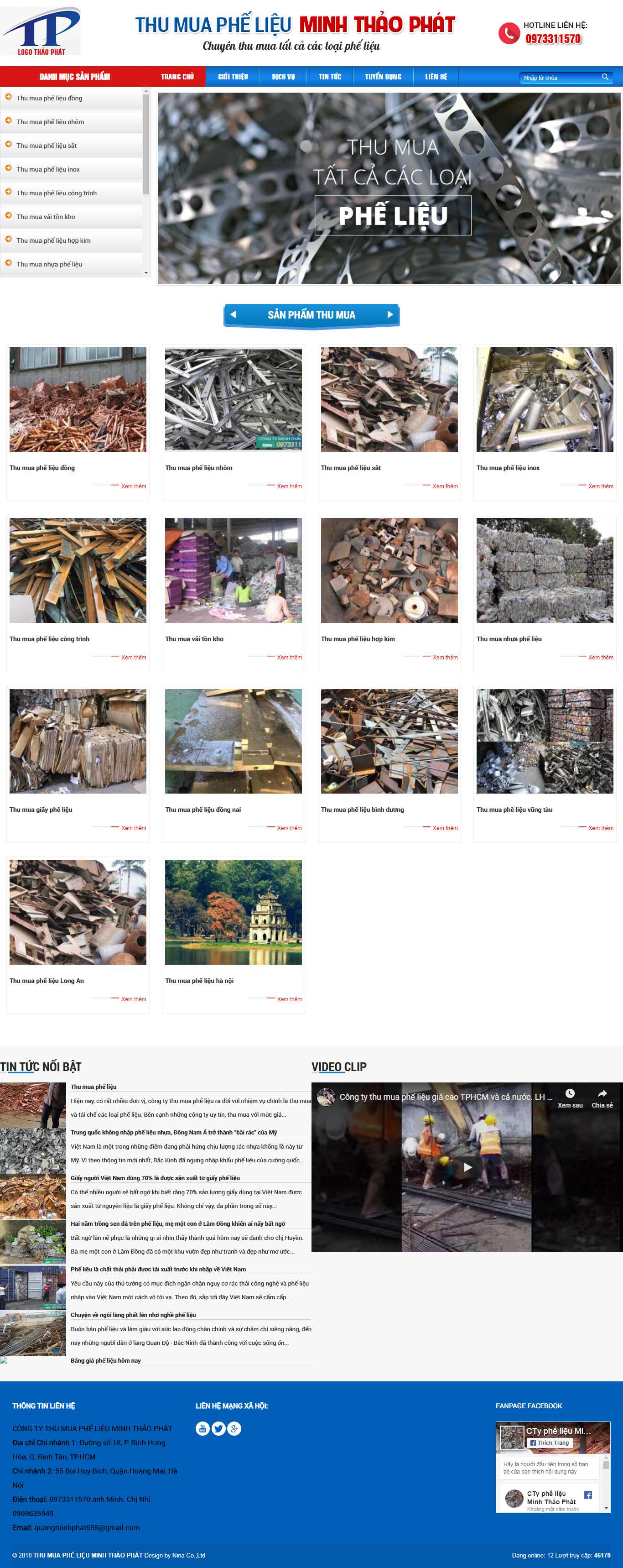 Thiết kế Web kinh doanh phế liệu phelieuminhphat.com