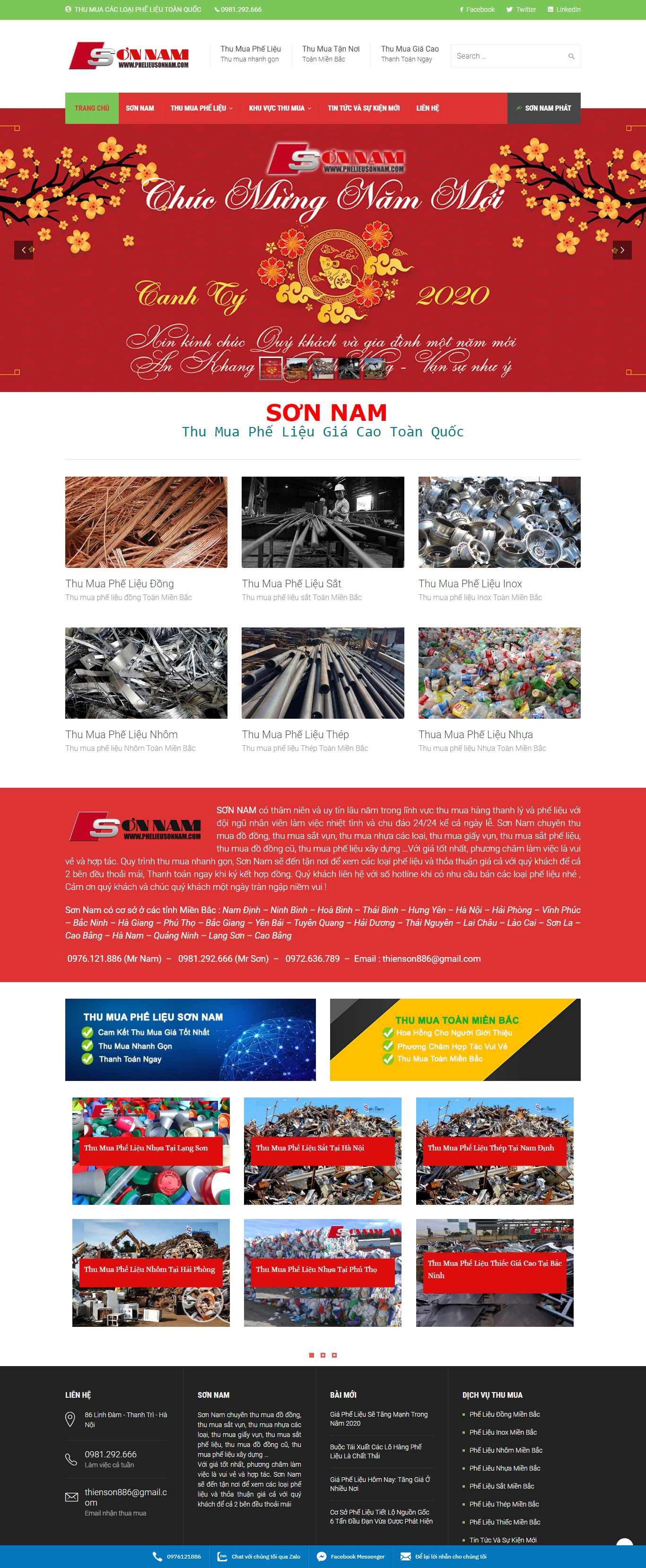 Thiết kế Web kinh doanh phế liệu phelieusonnam.com