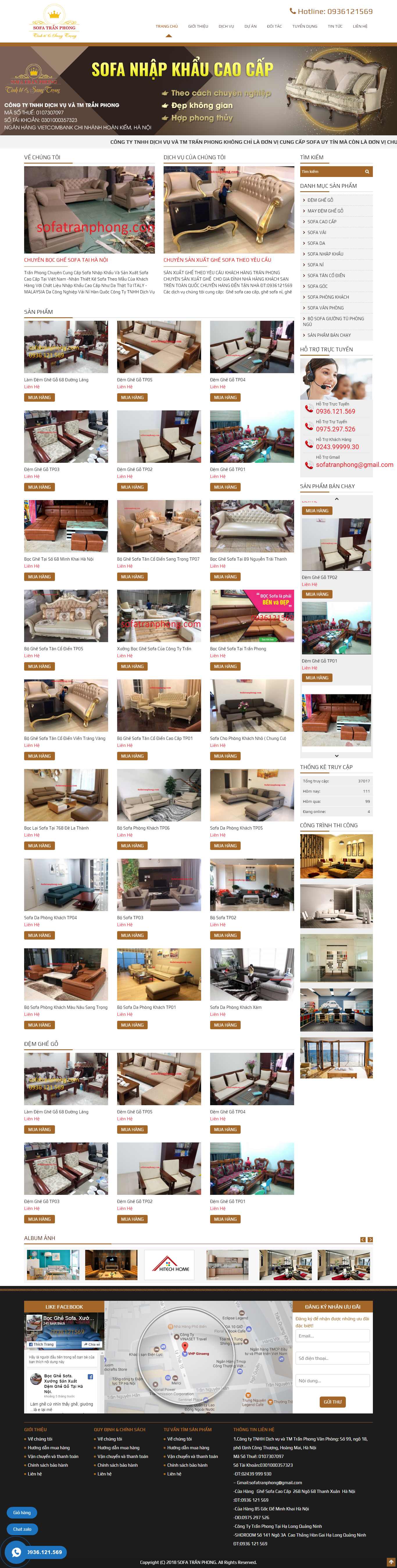 Thiết kế Web bọc ghế da sofatranphong.com