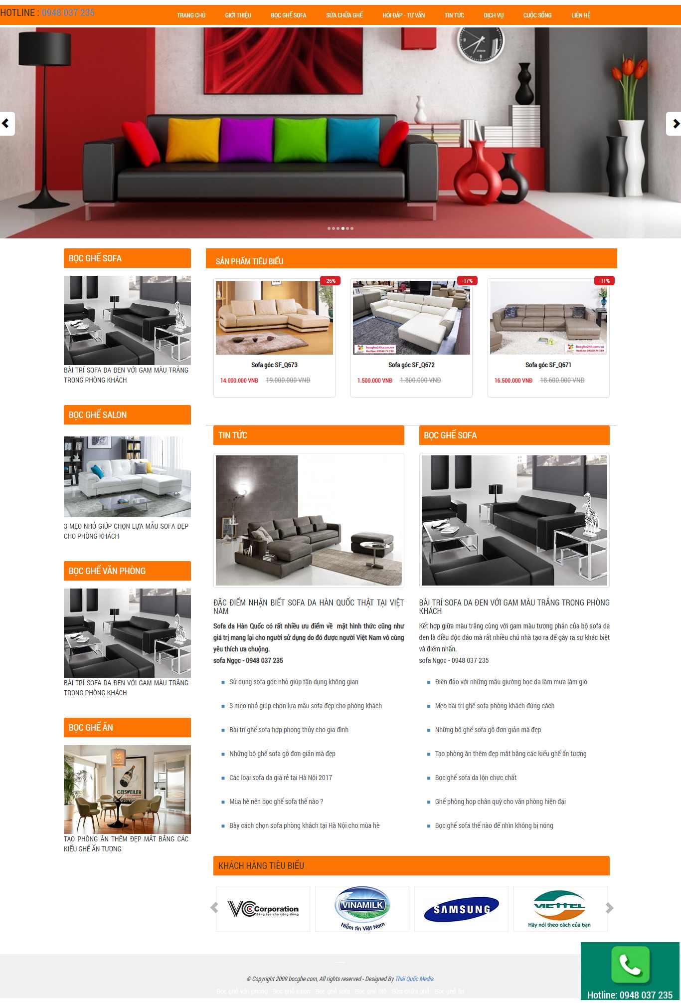 Thiết kế Web bọc ghế da bocghe.com