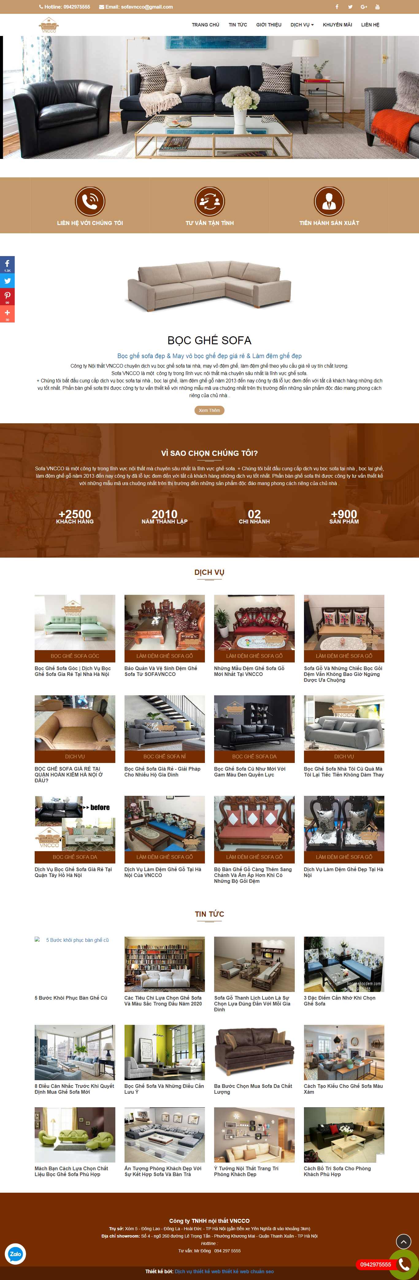 Thiết kế Web bọc ghế da bocghebocdem.com