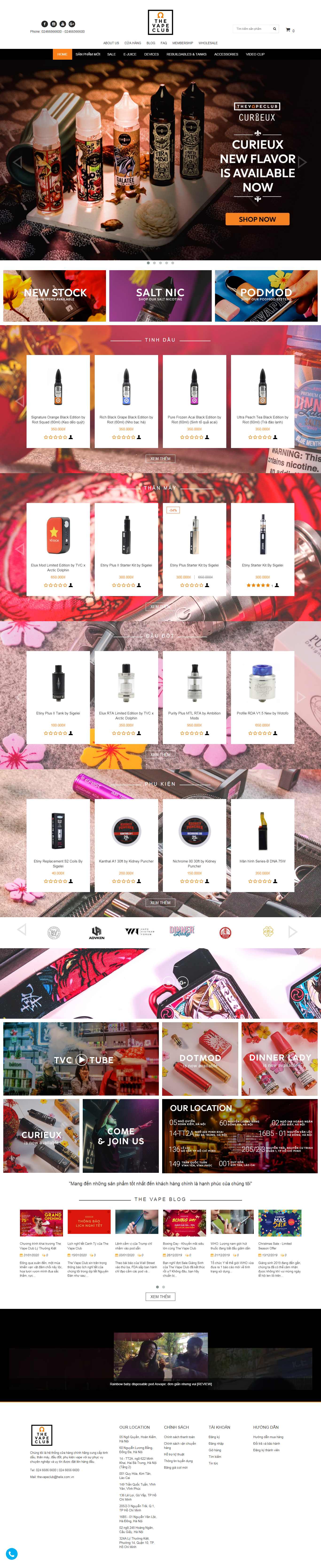 Thiết kế Web thuốc lá điện tử thevapeclub.vn