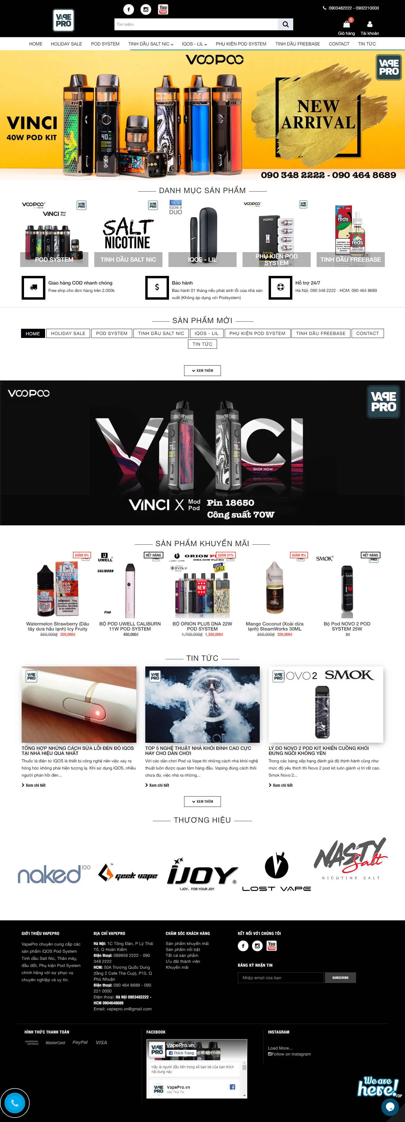 Thiết kế Web thuốc lá điện tử vapepro.vn