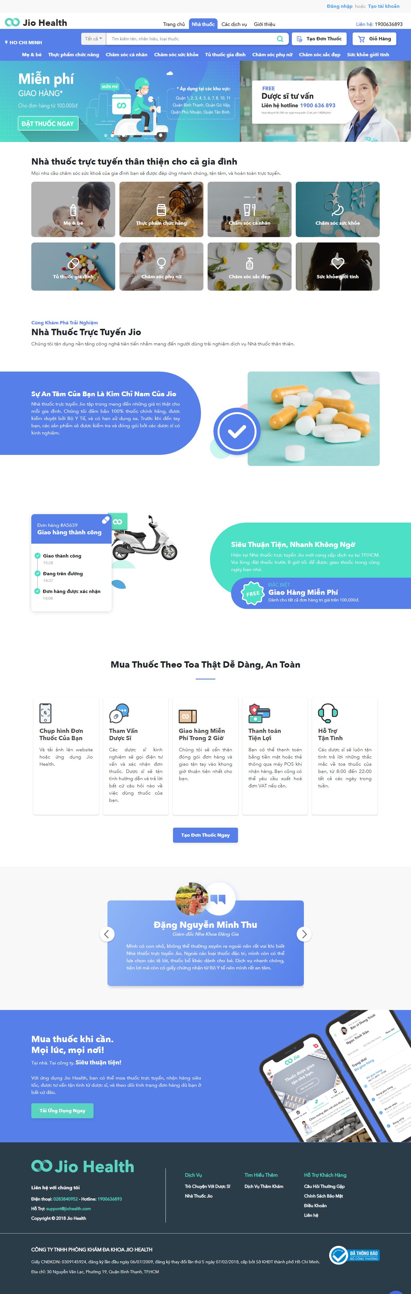 Thiết kế Web hiệu thuốc pharmacy.jiohealth.com