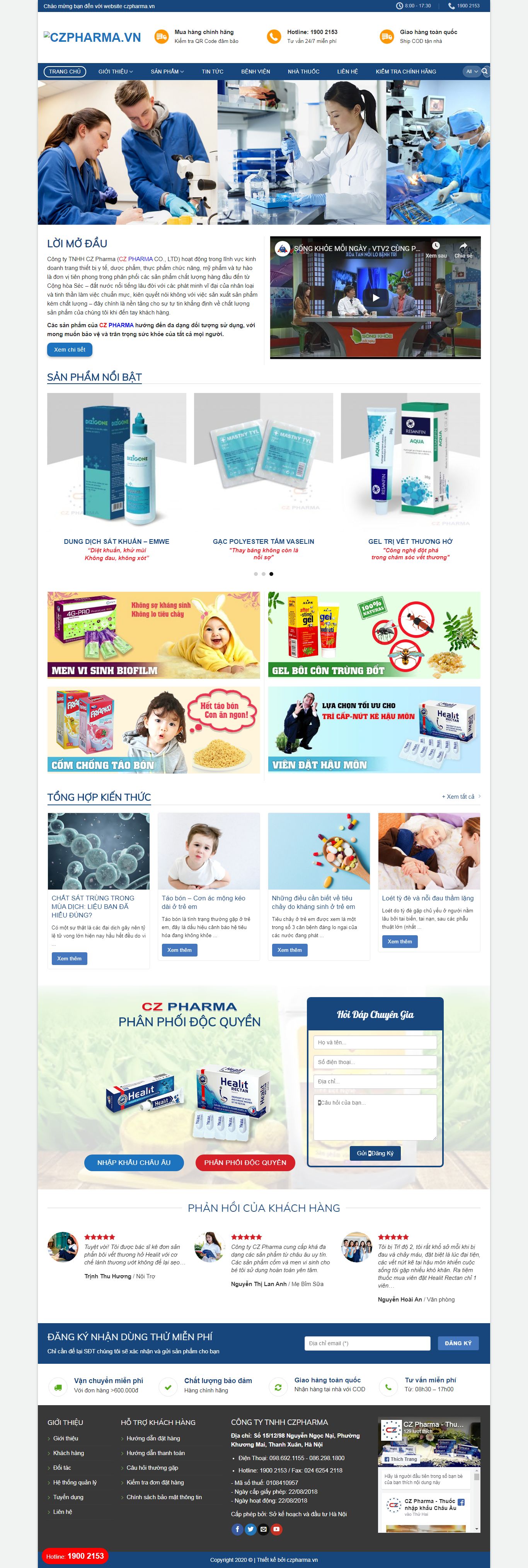 Thiết kế Web hiệu thuốc czpharma.vn