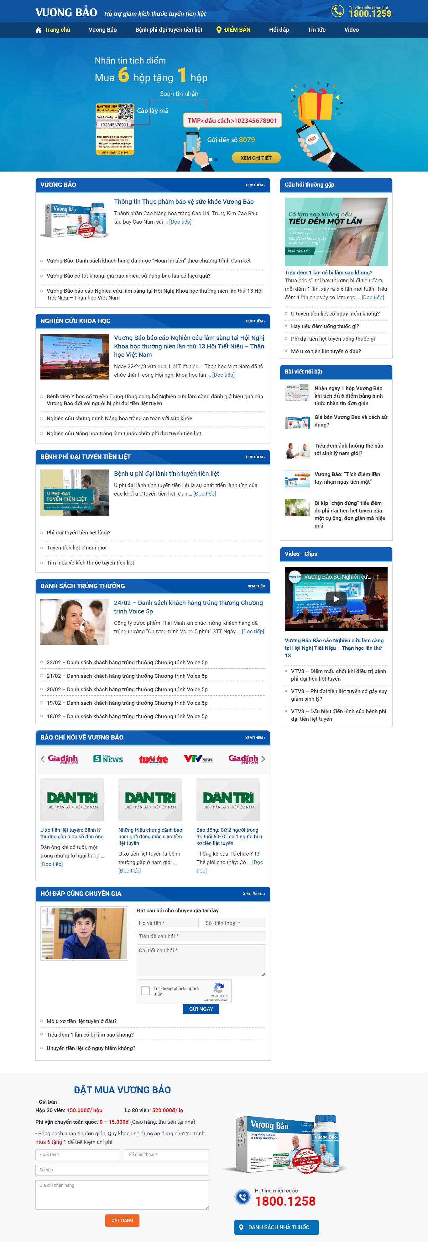 Thiết kế Web hiệu thuốc vuongbao.vn