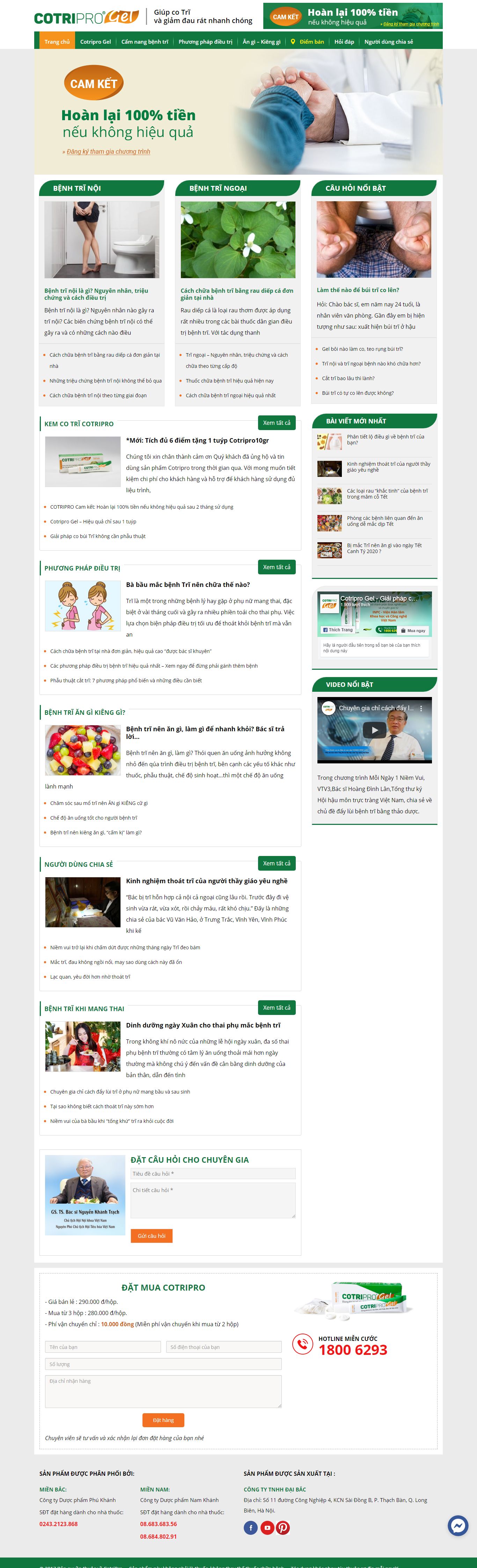 Thiết kế Web hiệu thuốc cotripro.vn