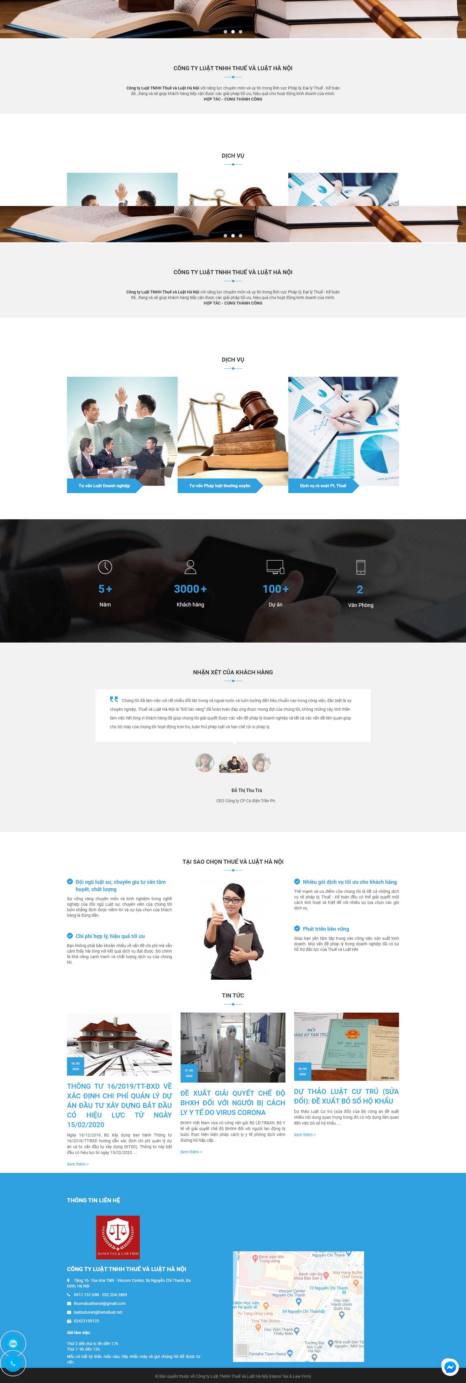 Thiết kế Web giới thiệu hanoiluat.net