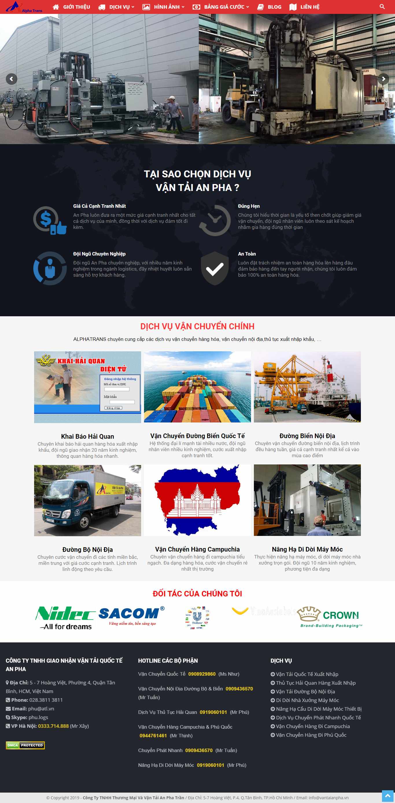 Thiết kế Web xuất nhập cảnh vantaianpha.vn