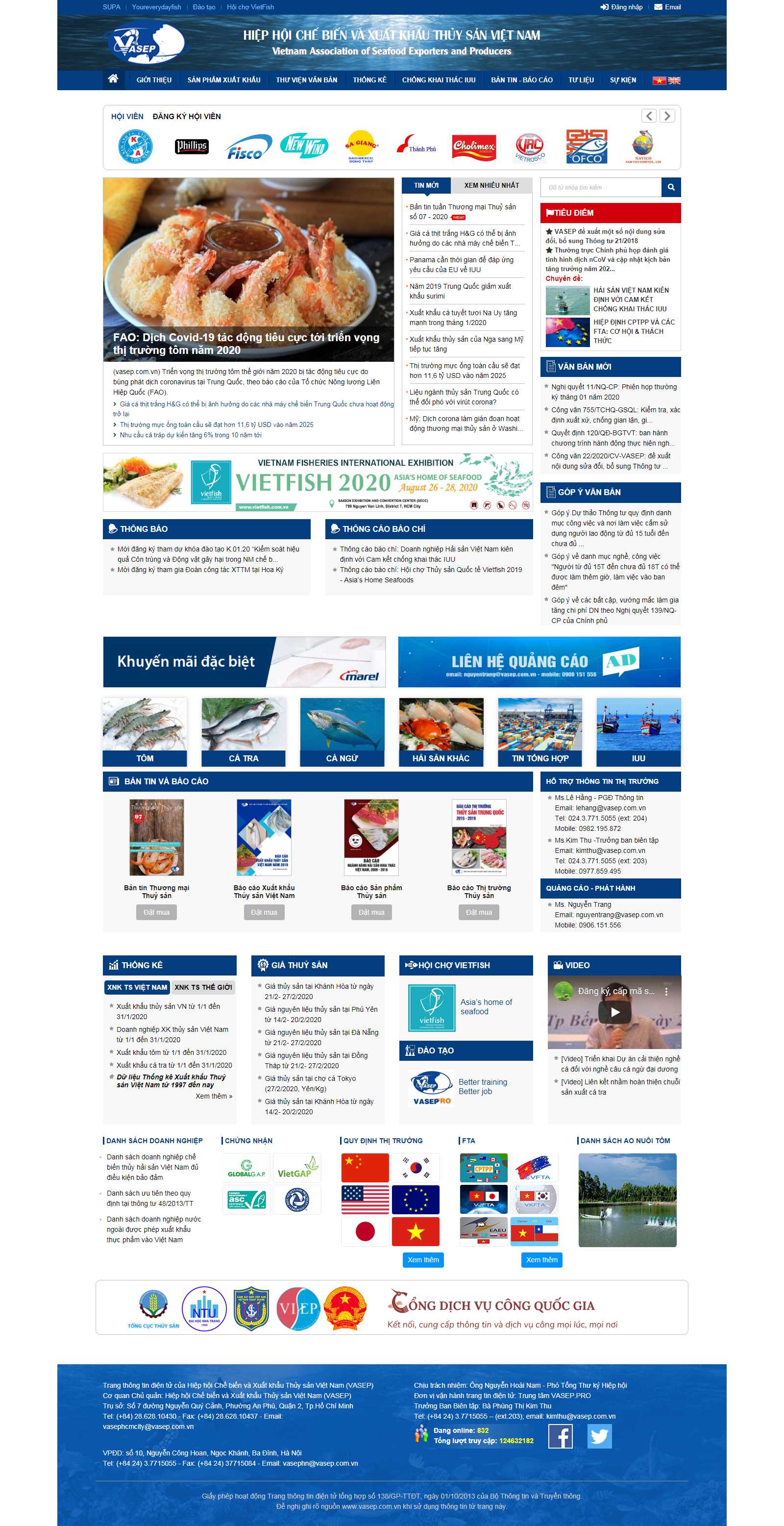 Thiết kế Web thủy hải sản vasep.com.vn