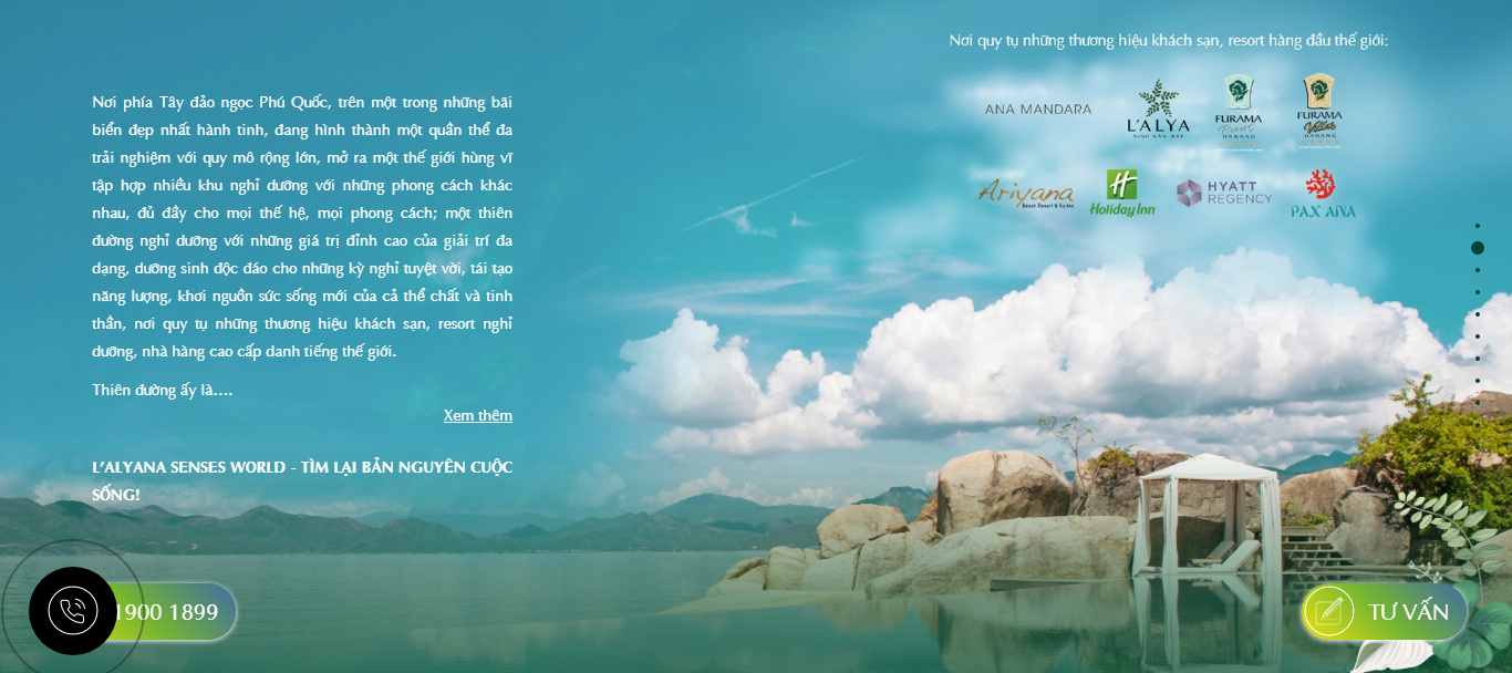 Thiết kế Web resort - khu nghỉ dưỡng lalyanasensesworld.com.vn