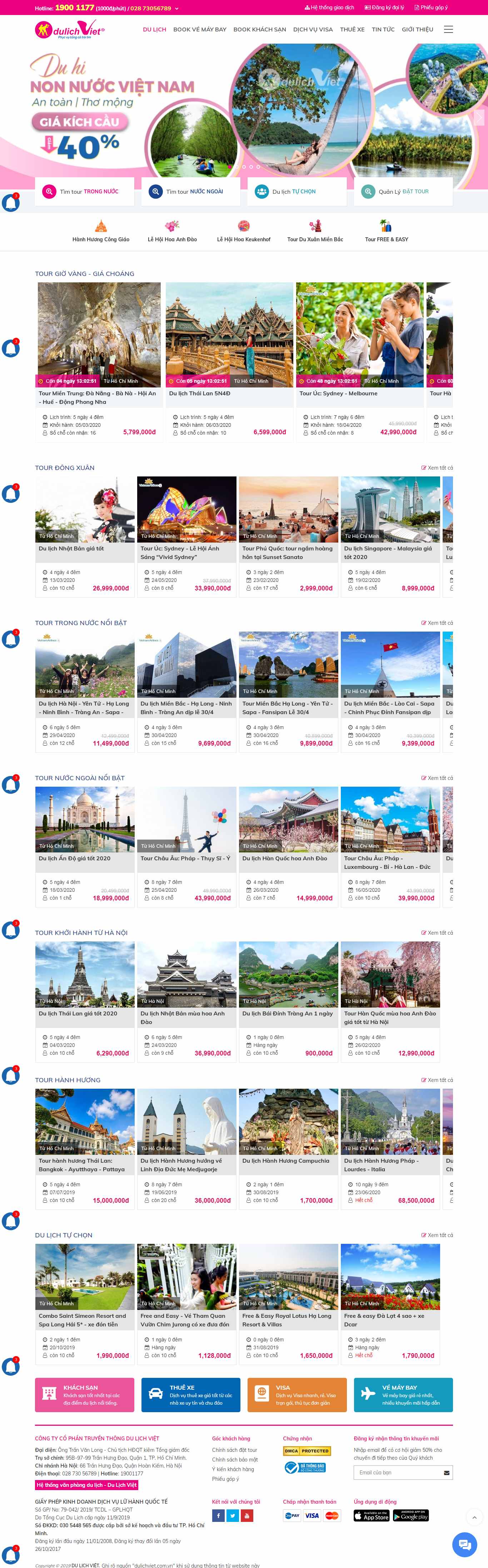 Thiết kế Web đặt tour dulichviet.com.vn