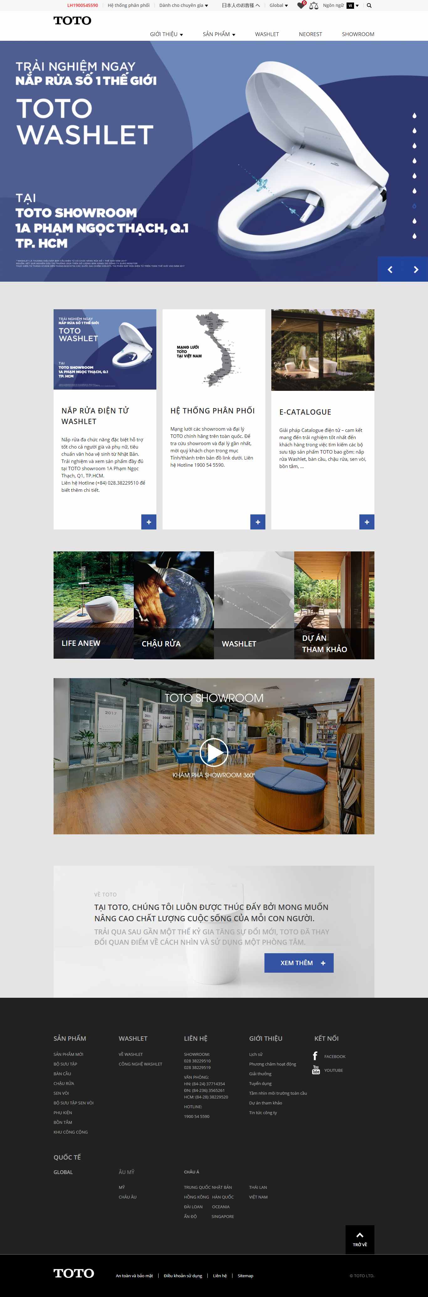 Thiết kế Web thiết bị vệ sinh vn.toto.com