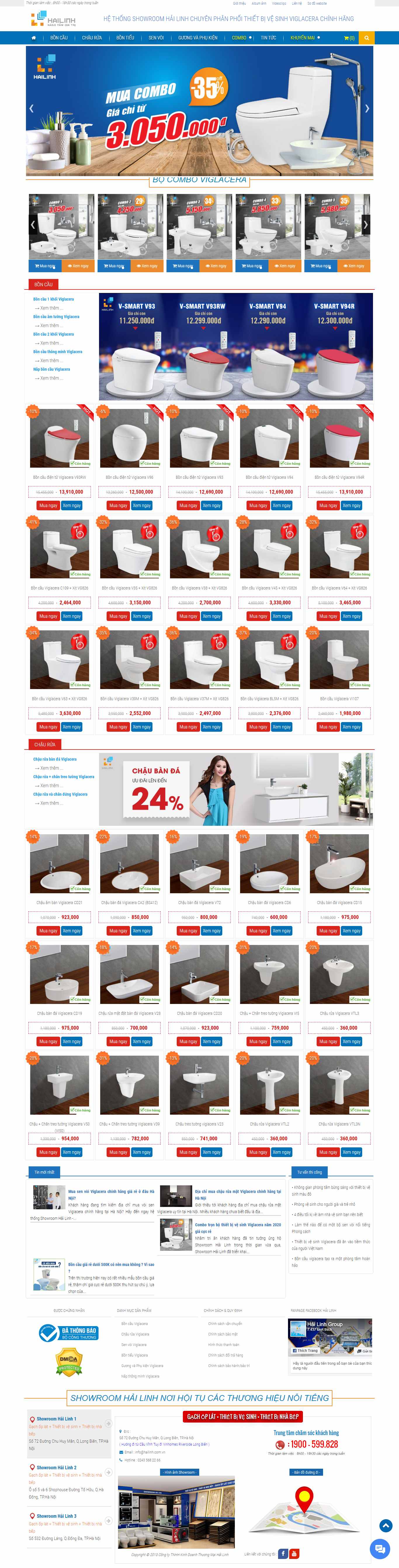 Thiết kế Web thiết bị vệ sinh thietbivesinhviglacera.net