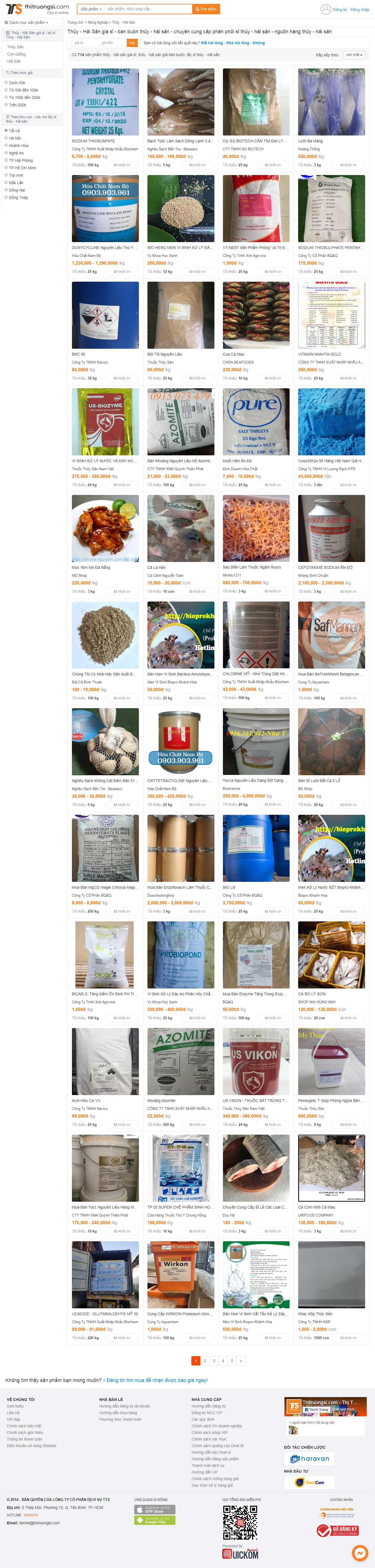 Thiết kế Web thủy hải sản thitruongsi.com