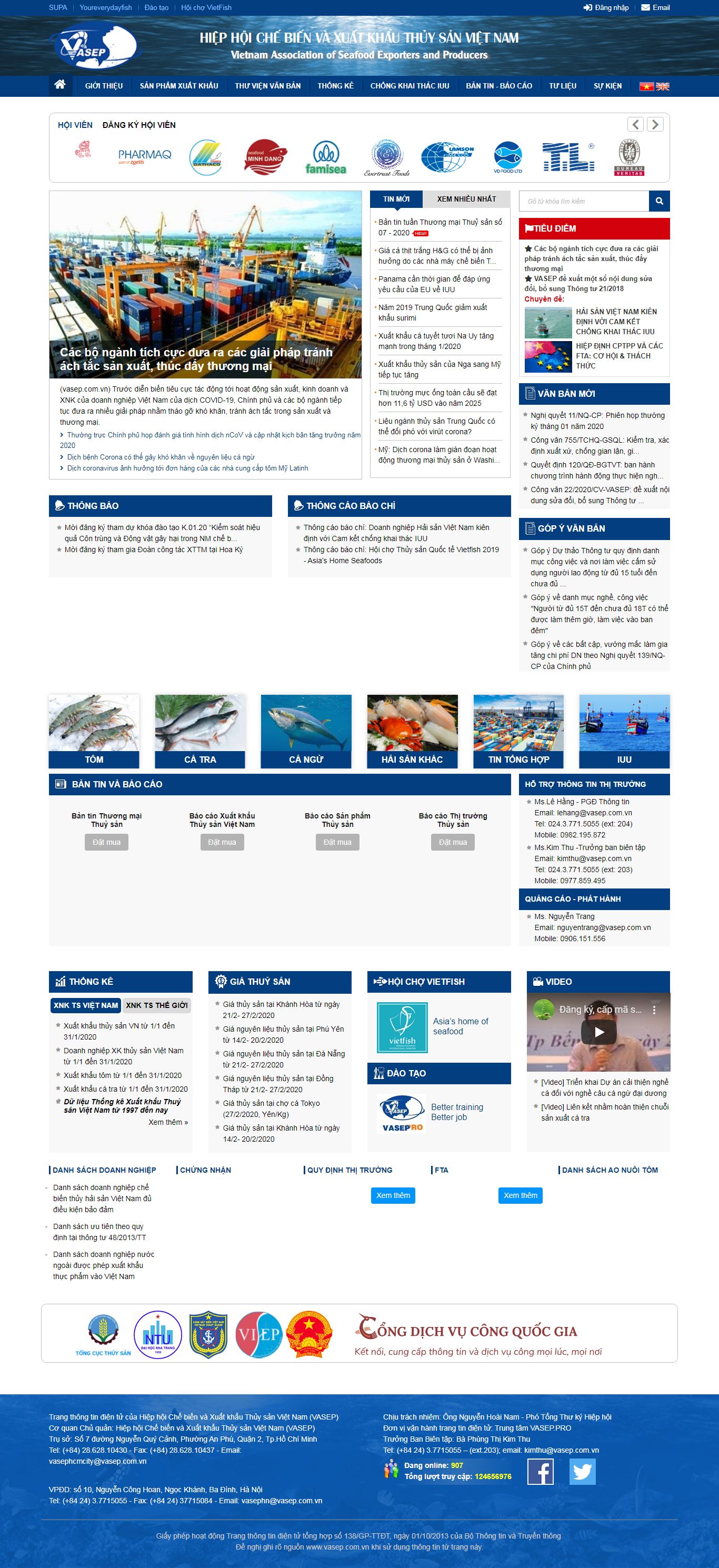 Thiết kế Web thủy hải sản vasep.com.vn