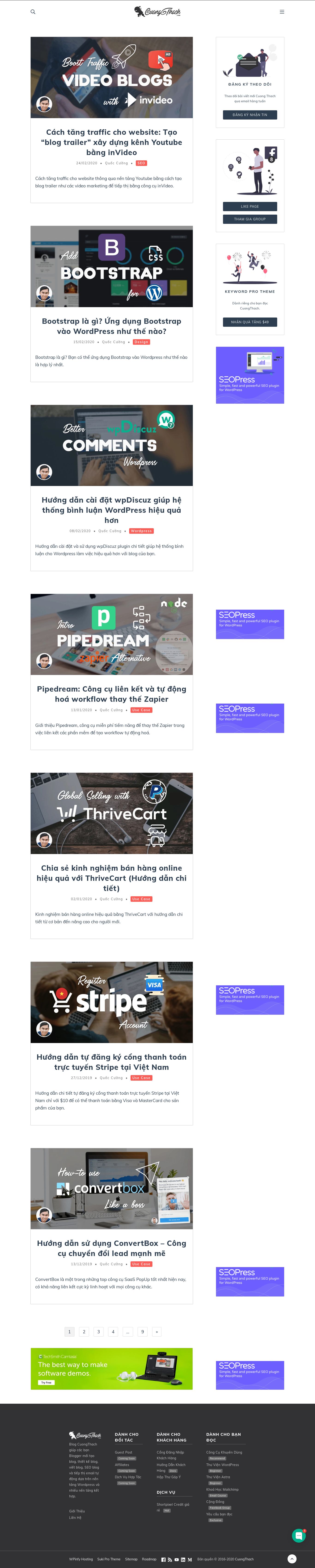 Thiết kế Web nghệ sỹ cuongthach.com