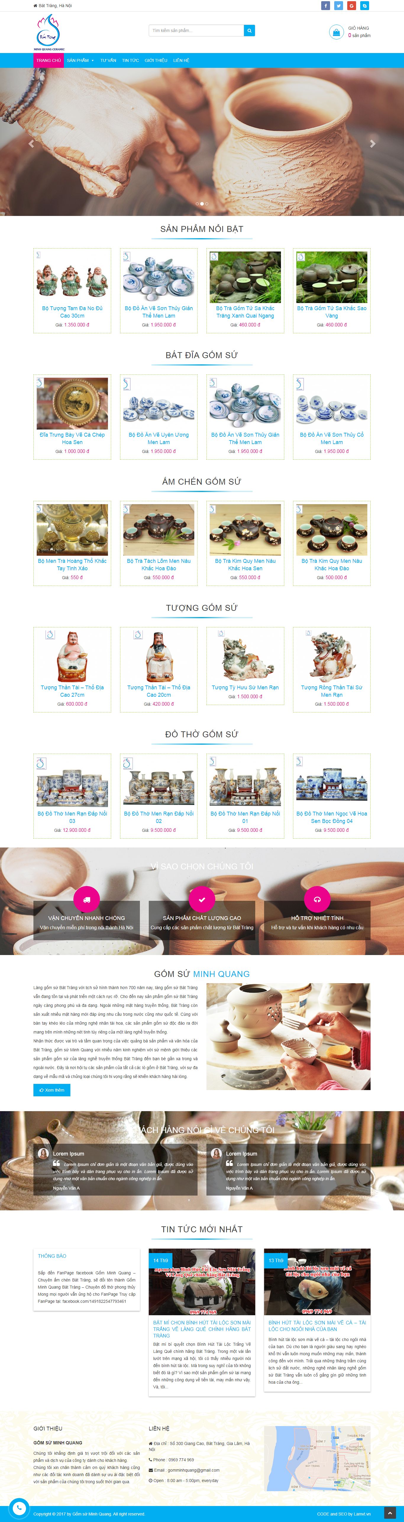 Thiết kế Web Đồ gốm sứ gomsubattrang.org.vn