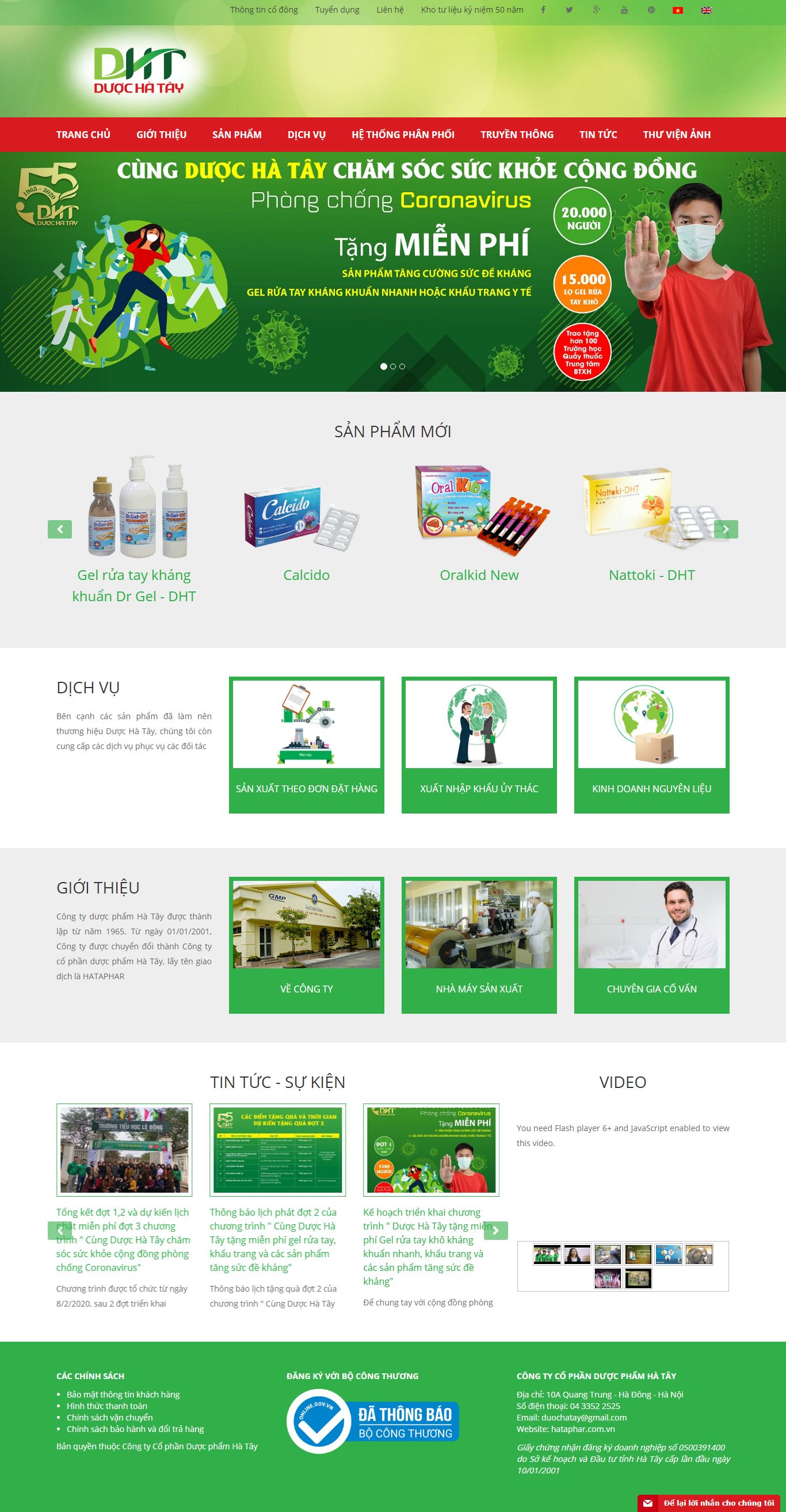 Thiết kế Web dược phẩm hataphar.com.vn