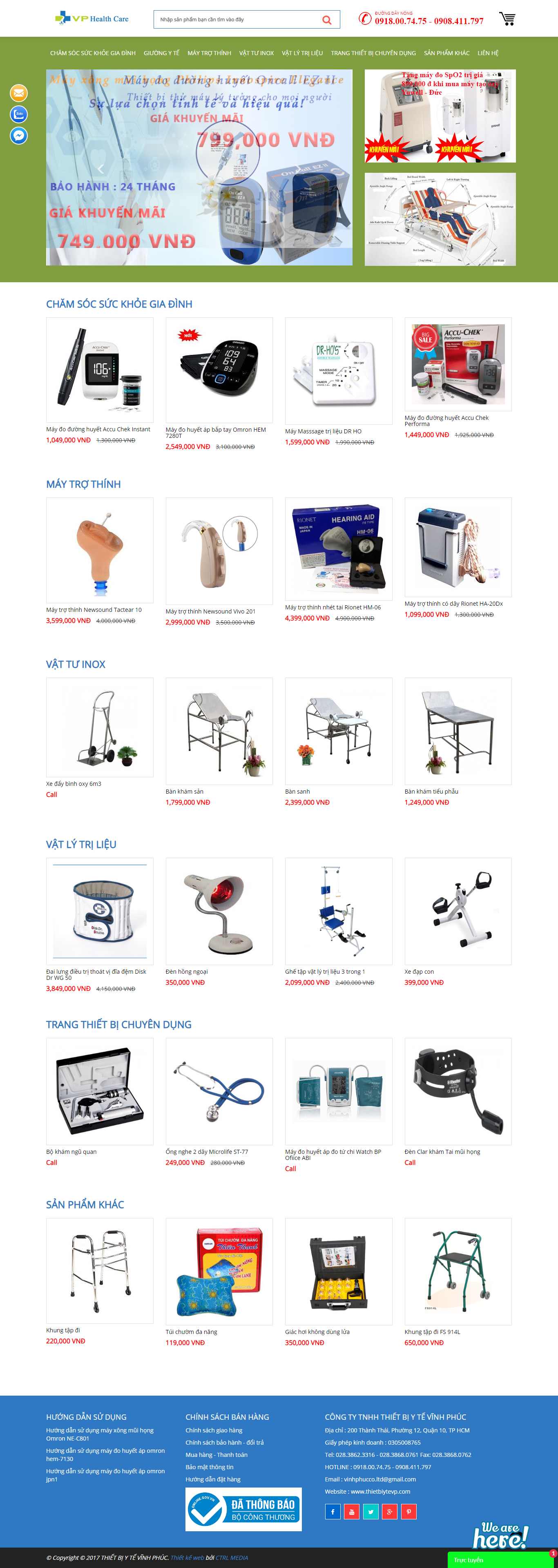 Thiết kế Web thiết bị y tế thietbiytevp.com