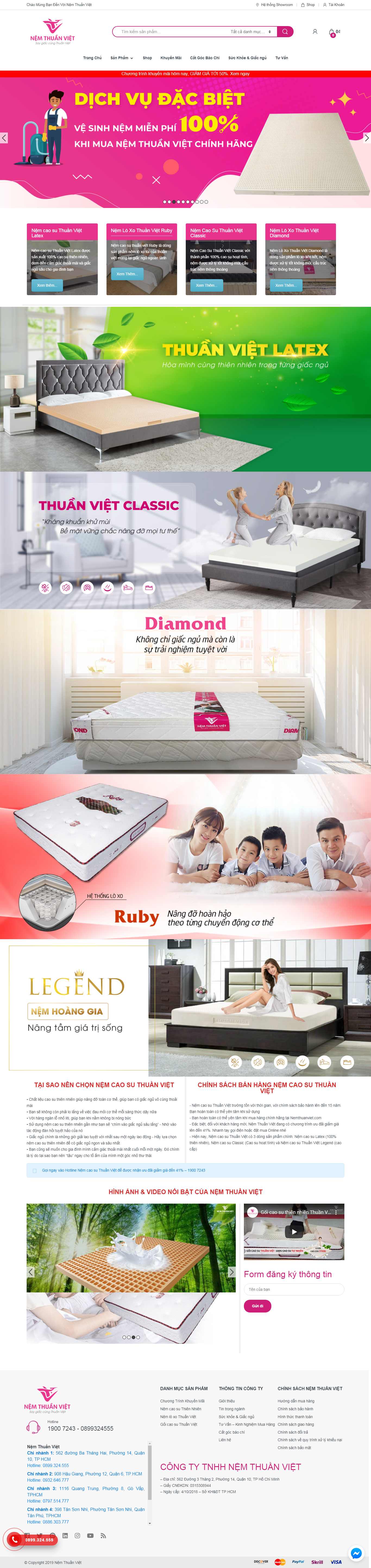 Thiết kế Web chăn ga gối đệm nemthuanviet.com